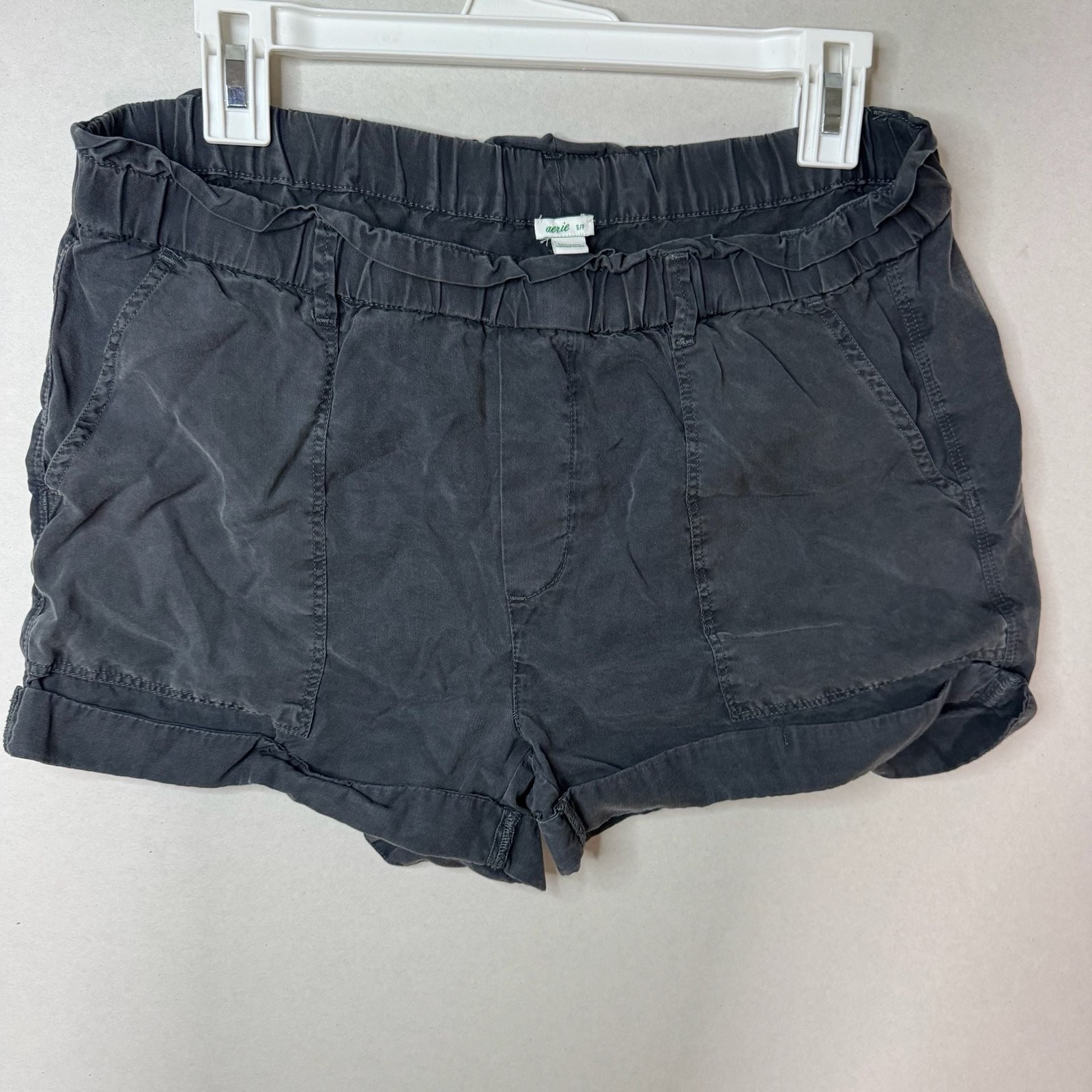 Aerie High-Waisted Ruffle Paperbag Waist Cargo Pocket Shorts