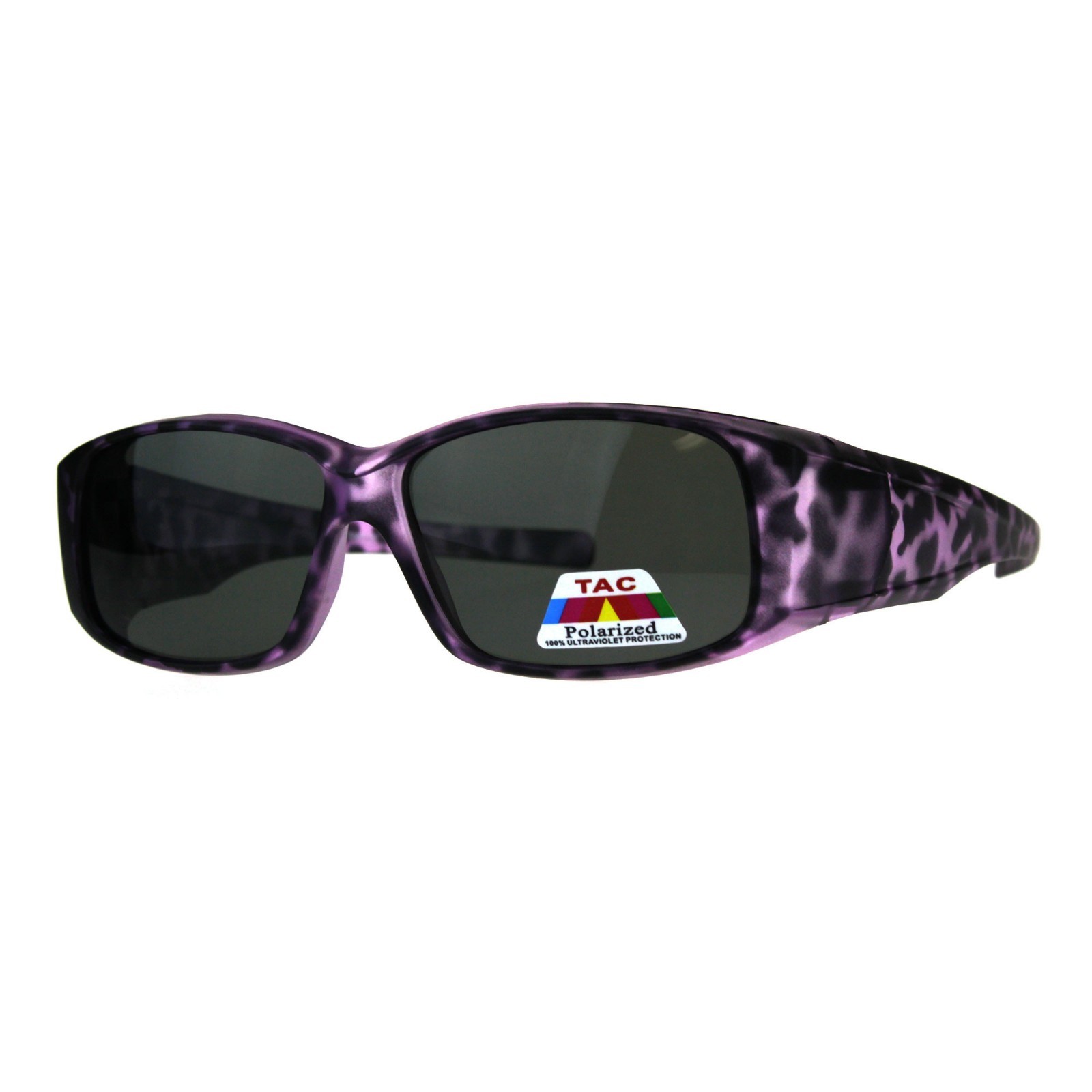TAC Polarized Lens Fit Over Sunglasses OTG Rectangular Anti-Glare Matte Tort