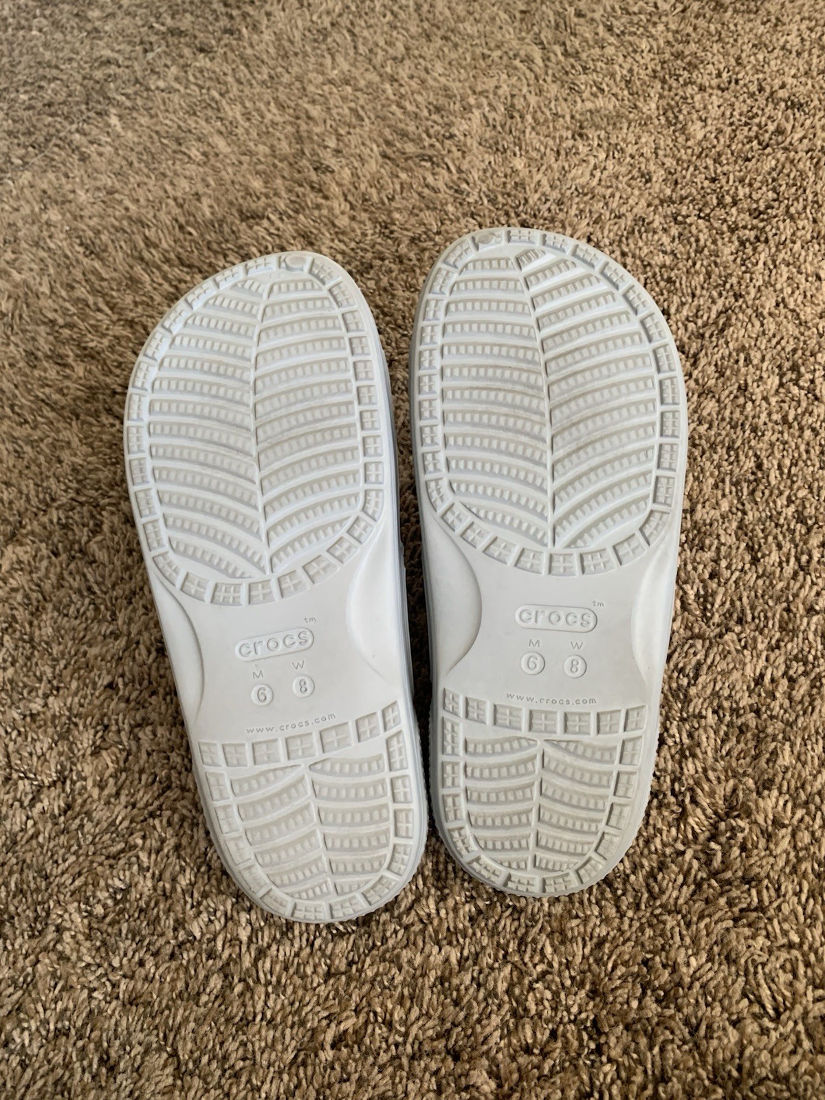Crocs Gray V2 Slides Sandals Double Strap Slip On Comfort Shoes W8 M6