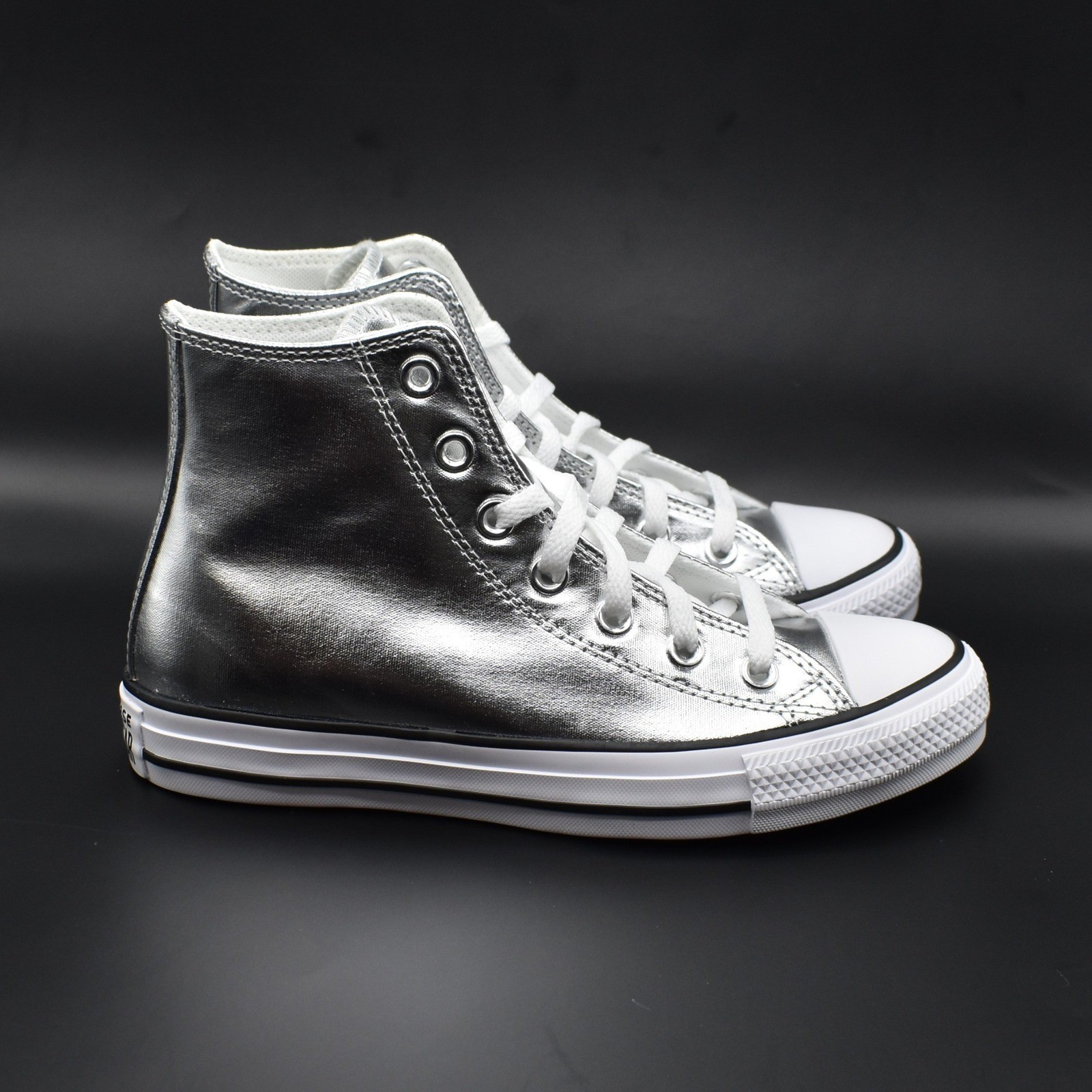 Converse Chuck Taylor All Star Hi Sneakers Metallic Silver W8 M6 NEW A14875C NIB