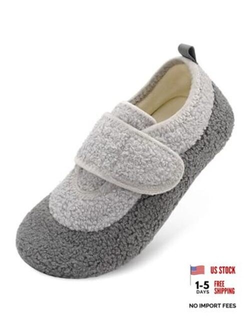 Slippers for Women Men Wide Fit 7-7.5 Wide Women/5-6 Wide Men Dark Light Grey