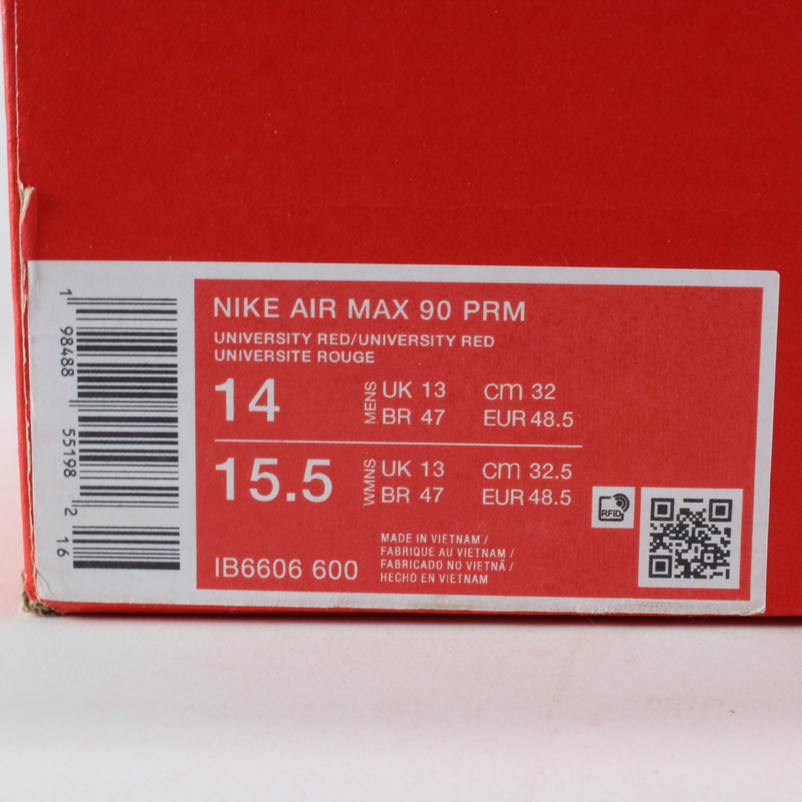 Nike Air Max 90 PRM ‘Valentine’s Day Triple Red’ IB6606-600 Men’s Size 14 Shoes