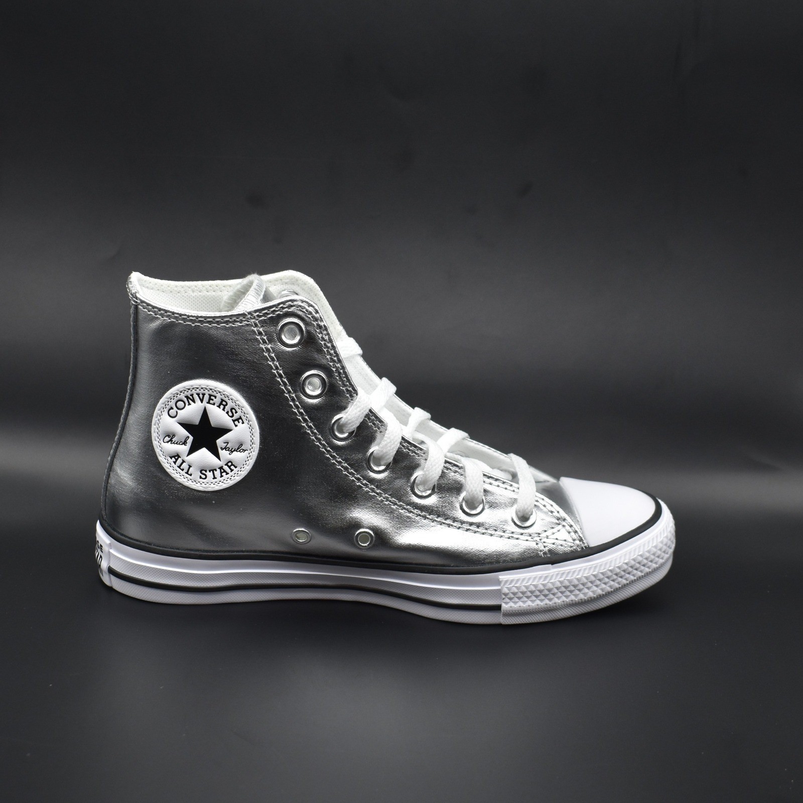 Converse Chuck Taylor All Star Hi Sneakers Metallic Silver W8 M6 NEW A14875C NIB