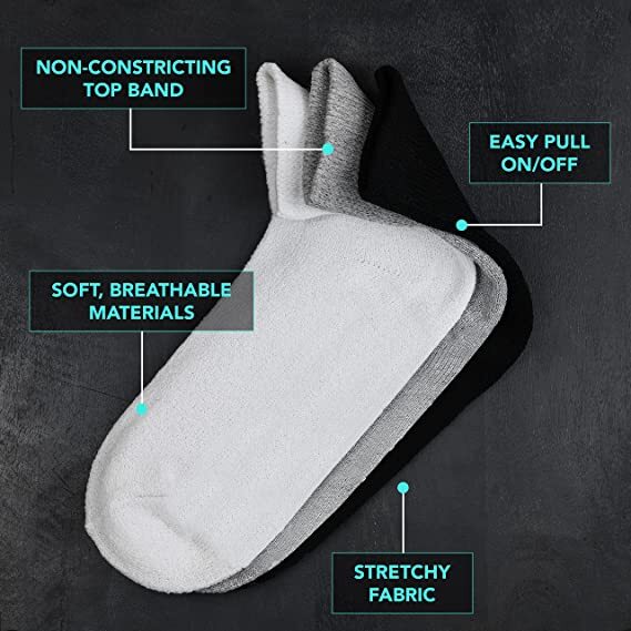 3-12 Pairs Mens Womens Diabetic Circulatory Ankle/Quarter Cotton Socks Size 9-15