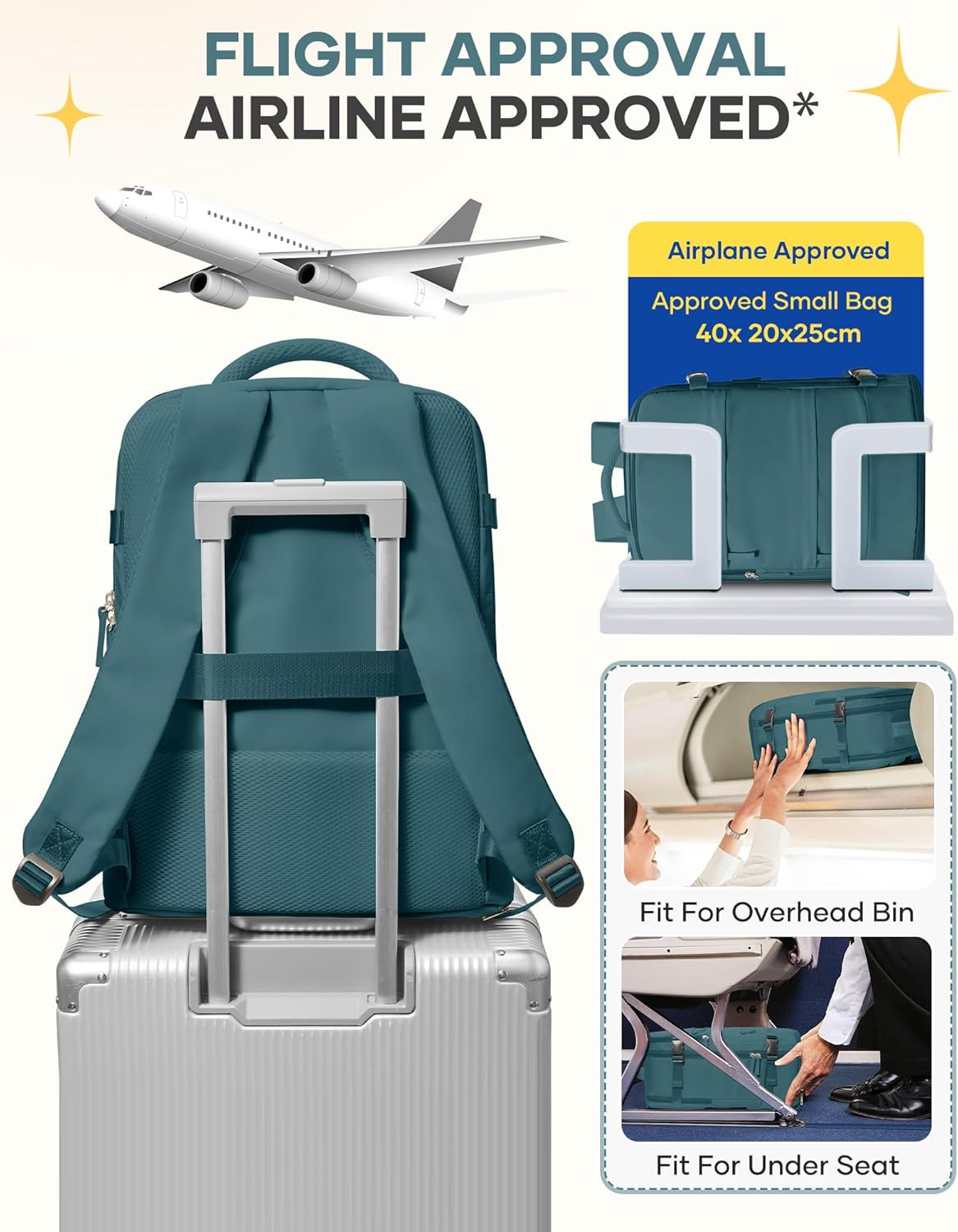 Travel Backpack for Women Men Airline Approved Carry on Backpack Flight Approved