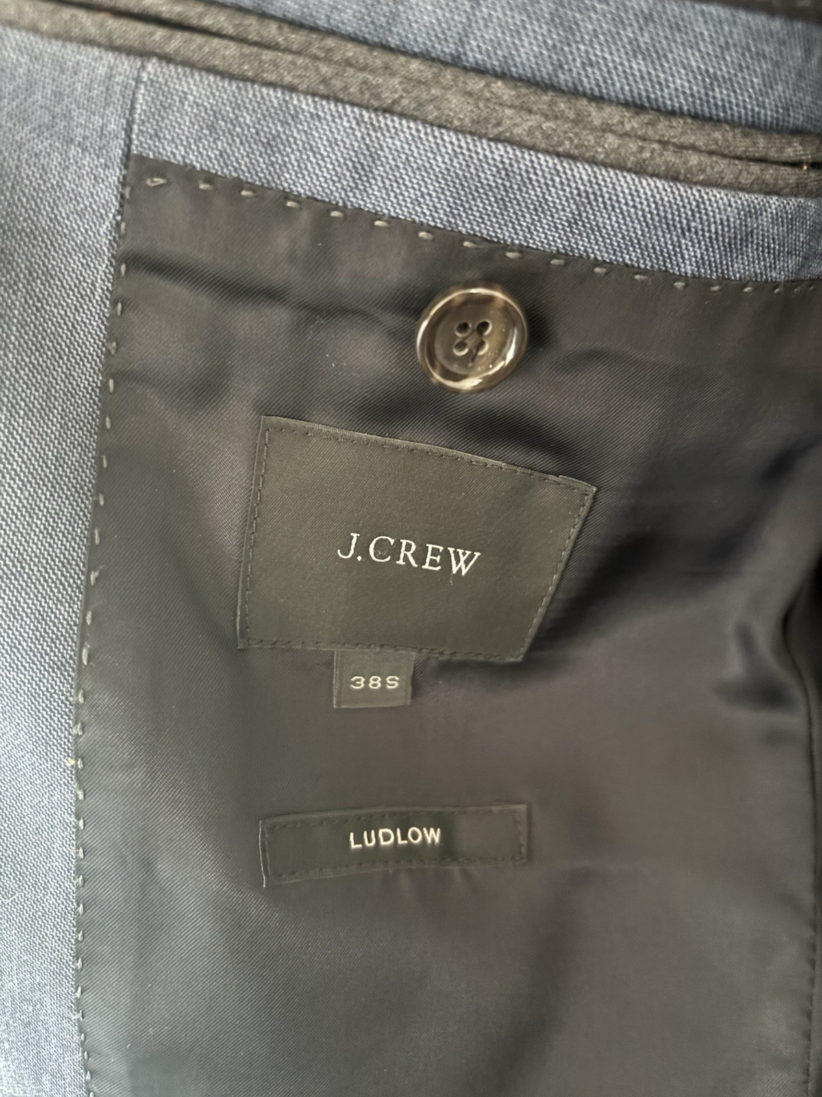 J Crew Suit Mens 38S Blue Ludlow Tollegno 1900 Slim Fit Wool Full 2 Piece 30×30