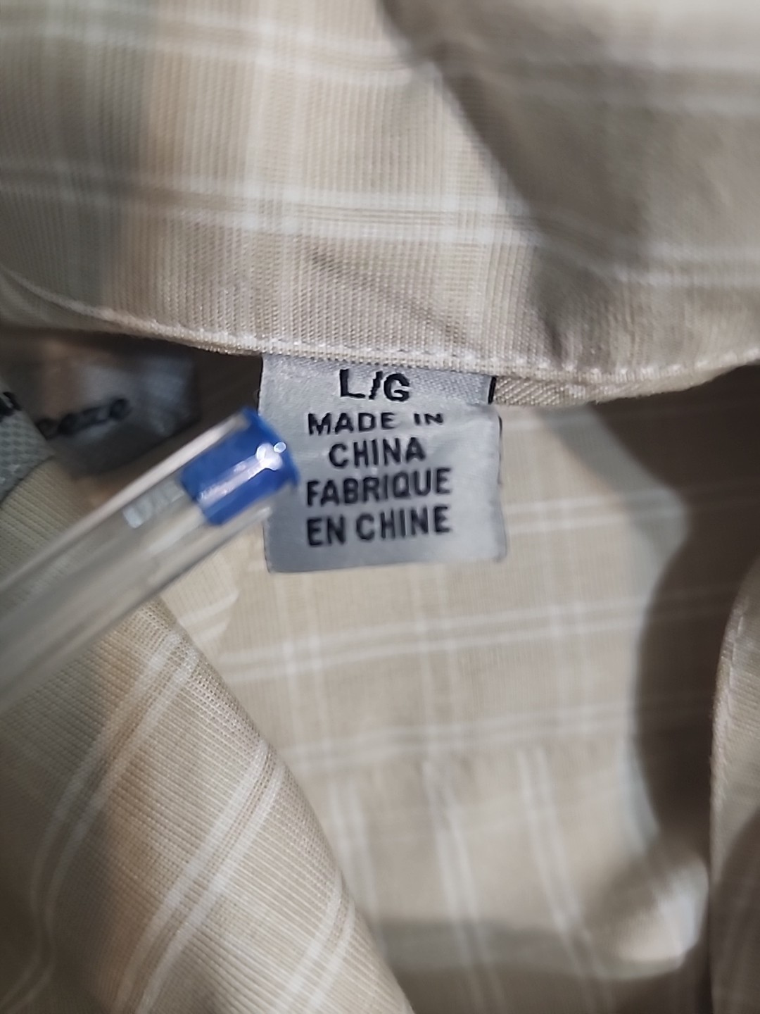 Havana Breeze Men’s L Beige White Plaid Beach Party Hawaiian Aloha Shirt Cruise