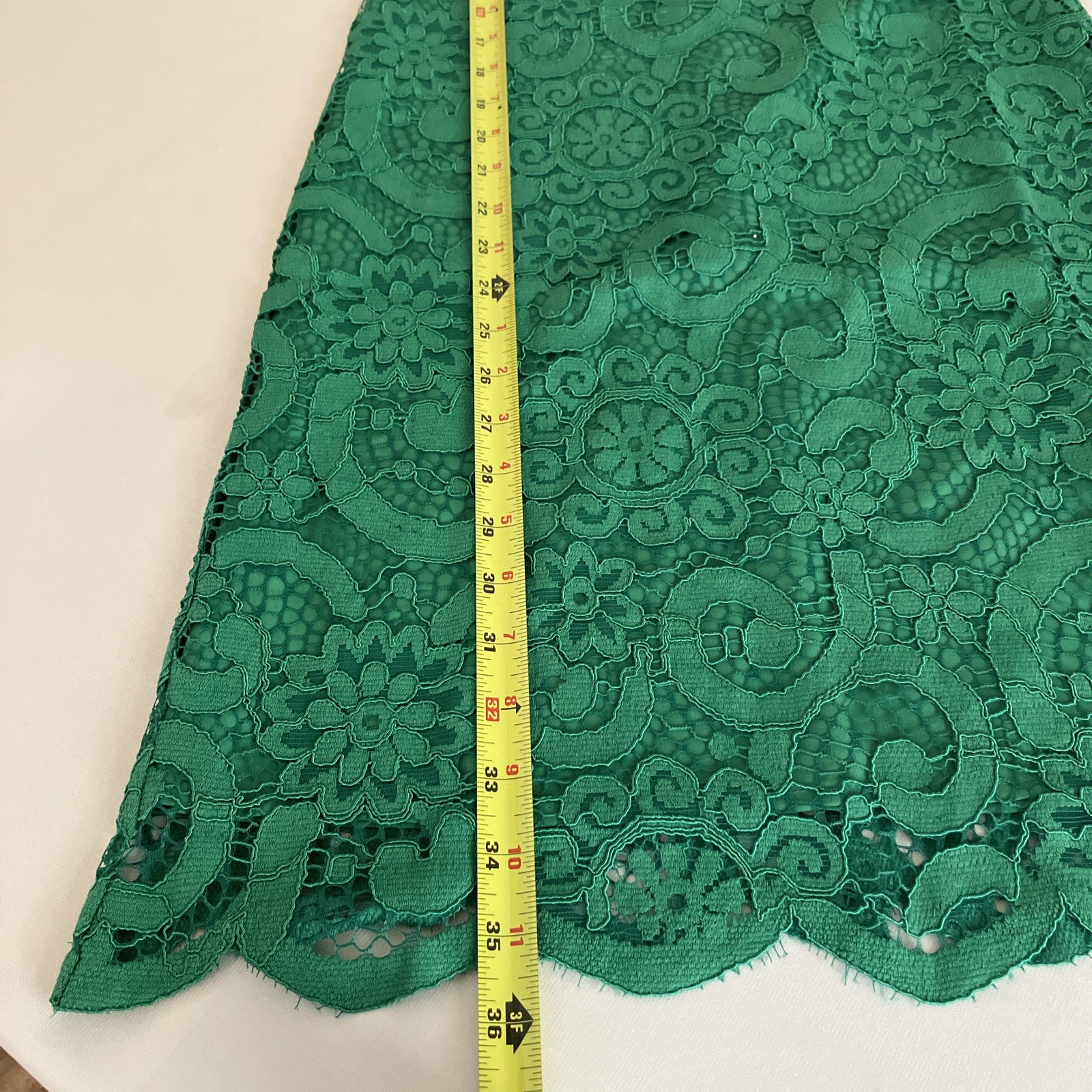 Nanette Lepore Green Lace A-Line Dress Size 2 Mock Neck Knee Length NEW
