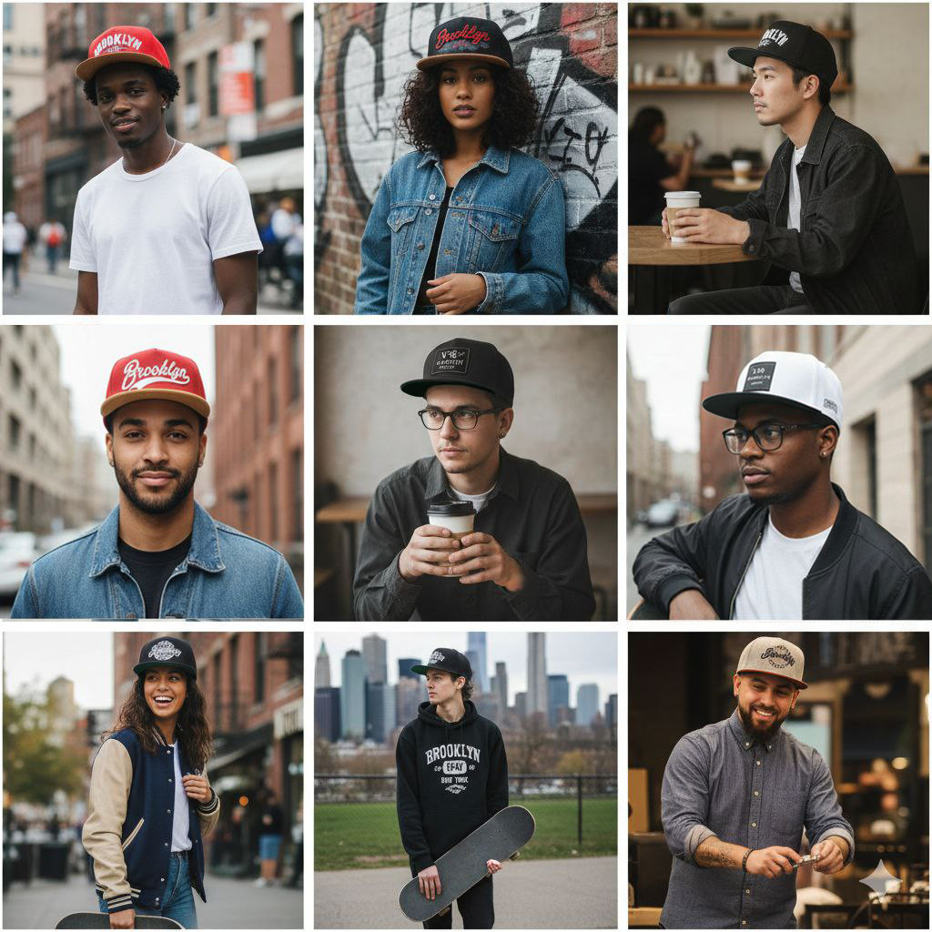 Brooklyn NYC Snapback Hat–Flat Brim Streetwear New York NY Cotton Baseball Cap