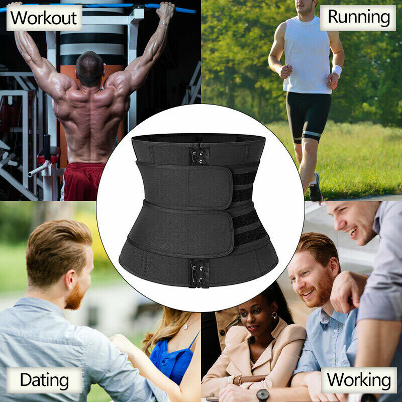 Men Waist Trainer Abdomen Reducer Sweat Trimmer Slimming Belt Body Shaper Girdle