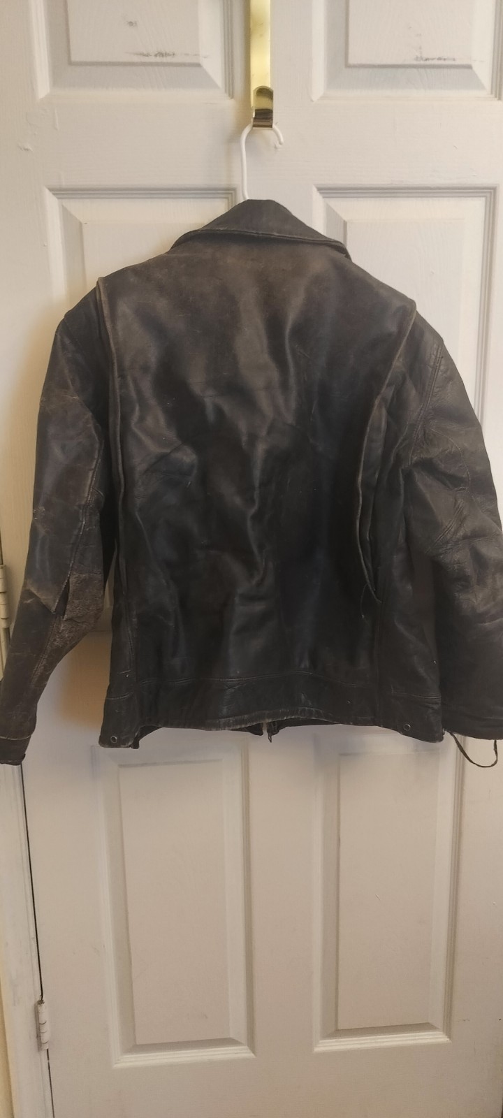 Vtg Leather Cafe Racer Motorcycle Biker Jacket IDEAL Zipper 60s 70s – Large