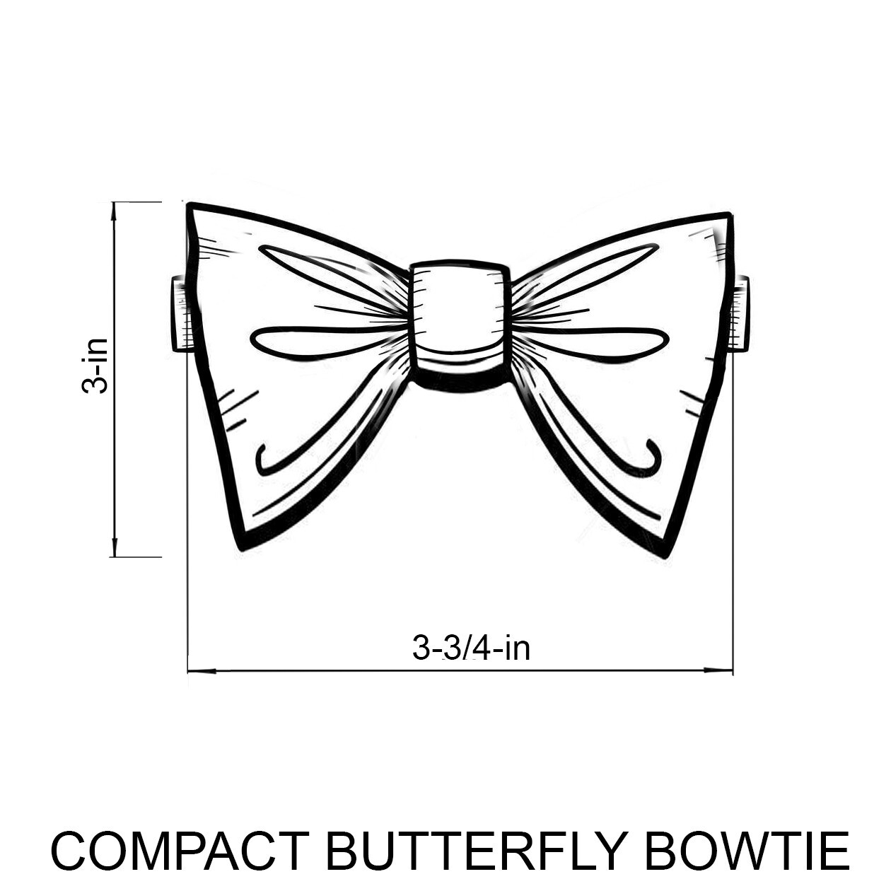 Men’s Pre-tied Bow tie 100%Silk Charmeuse Black Bow tie Small Compact Butterfly