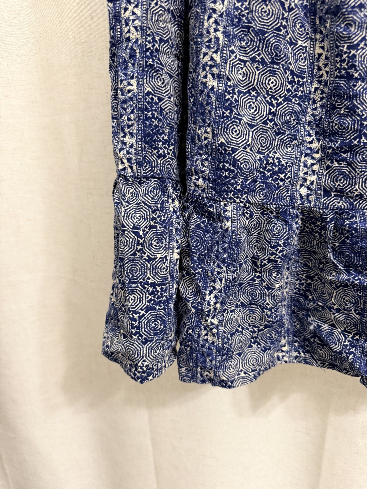 Blue Rain Sz S Blue Patterned Spaghetti Strap Dress