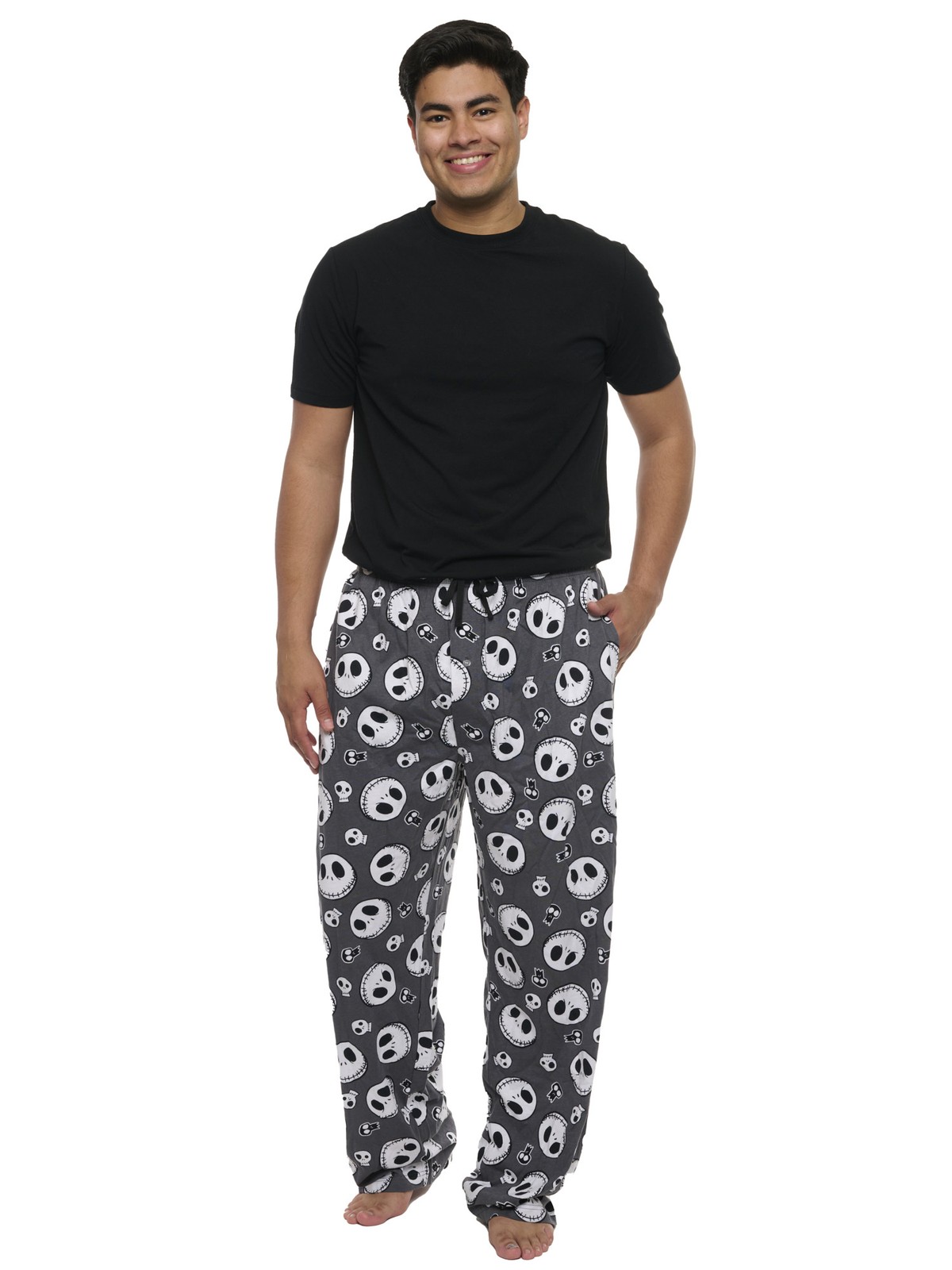 Men’s Jack Skellington Pajama Pants Lounge Wear Nightmare Before Christmas Gray
