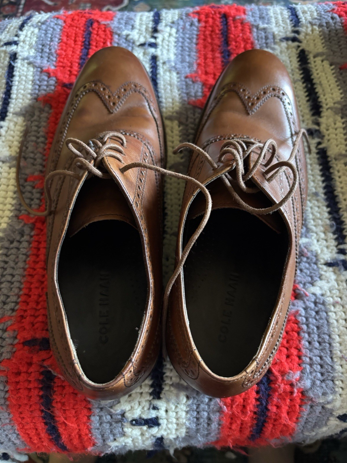 Cole Haan Williams Wingtip Oxford Size 9 1/2 M Shoes Brown Tan Leather C12210
