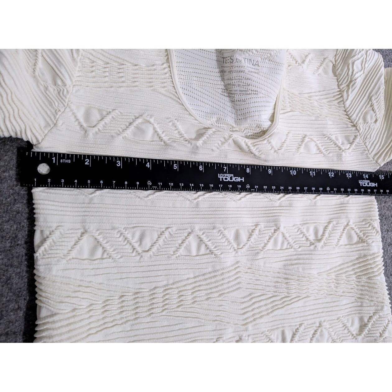 Tees By Tina Ivory S/MTextured Bodycon Midi Dress One Size Stretch USA