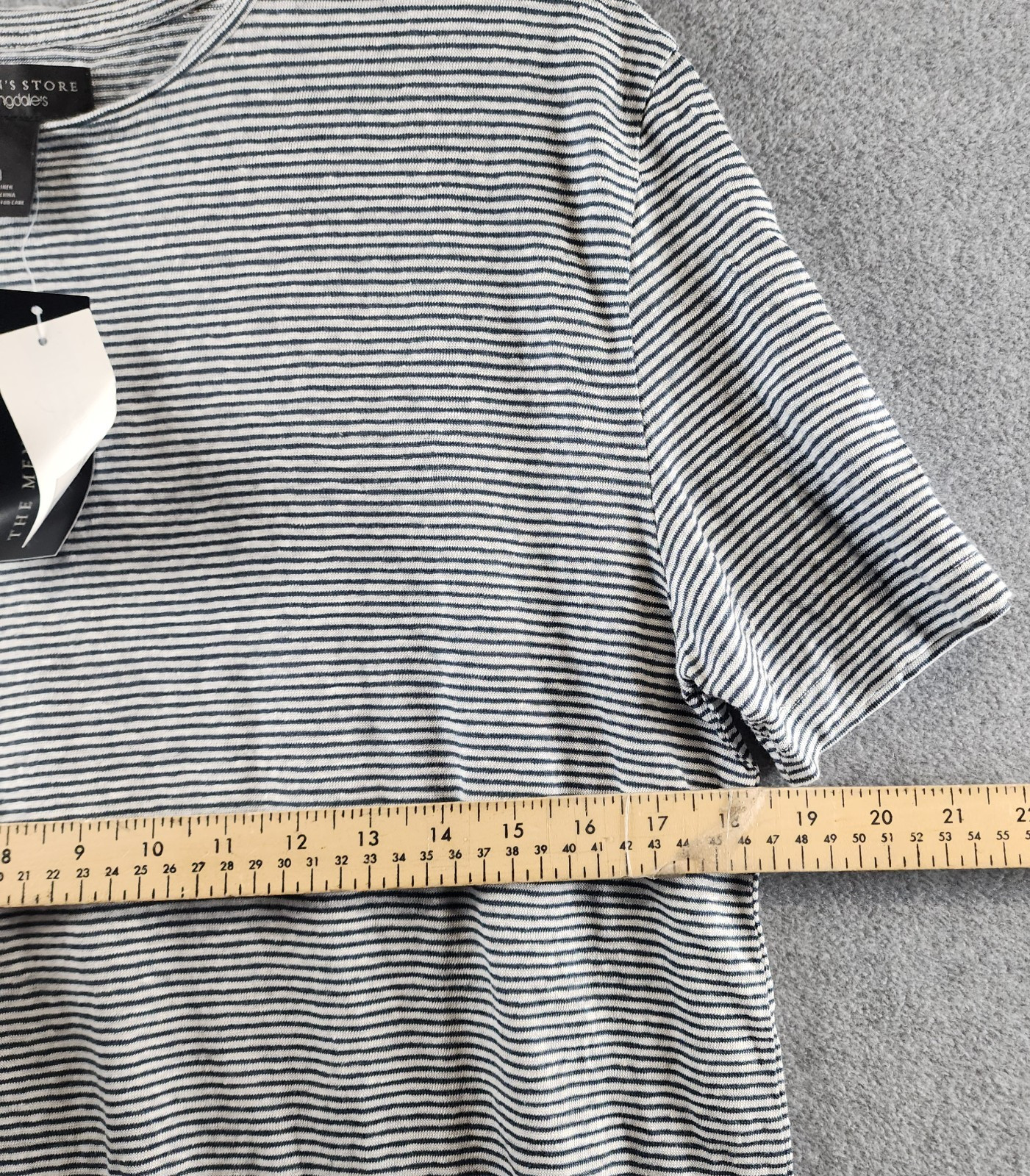 The Men’s Store at Bloomingdale’s Striped Linen Tee Men’s Size Medium Dark Slate