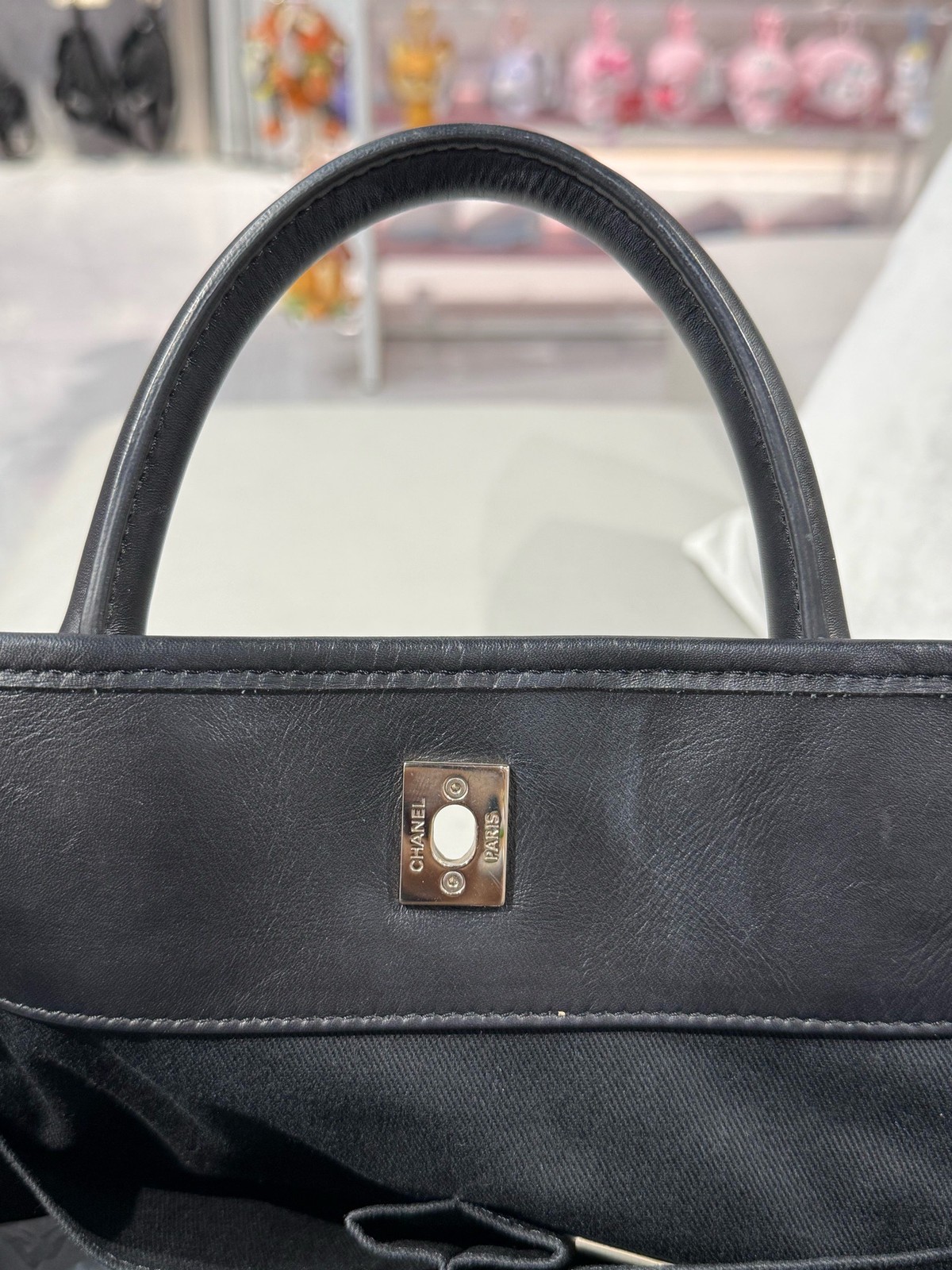 Chanel Pre-Owned Authentic Tote Black 33.5/28/16.5 Silver