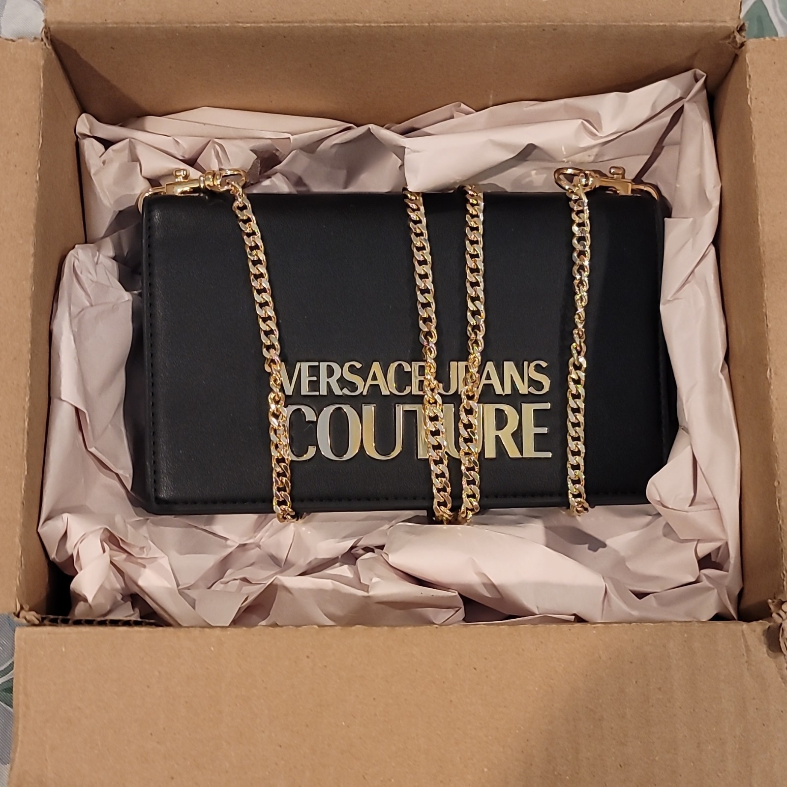 Versace Jeans Couture crossbody bag in synthetic saffiano leather BRAND NEW