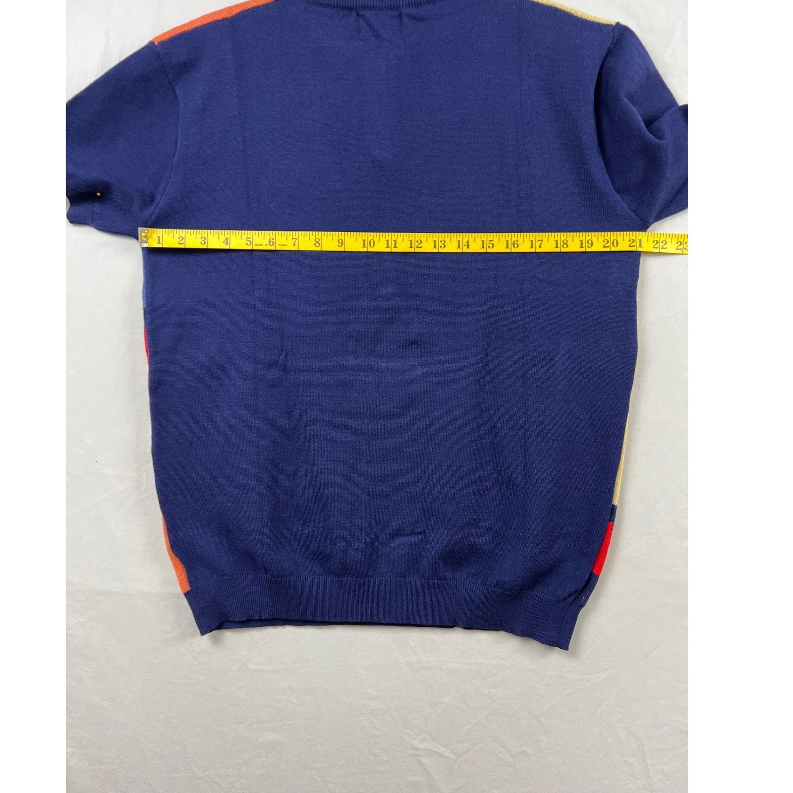 OXKNIT 1/4 Zip Sweater Men XLPullover Multicolor Abstract Swirl Short Sleeve