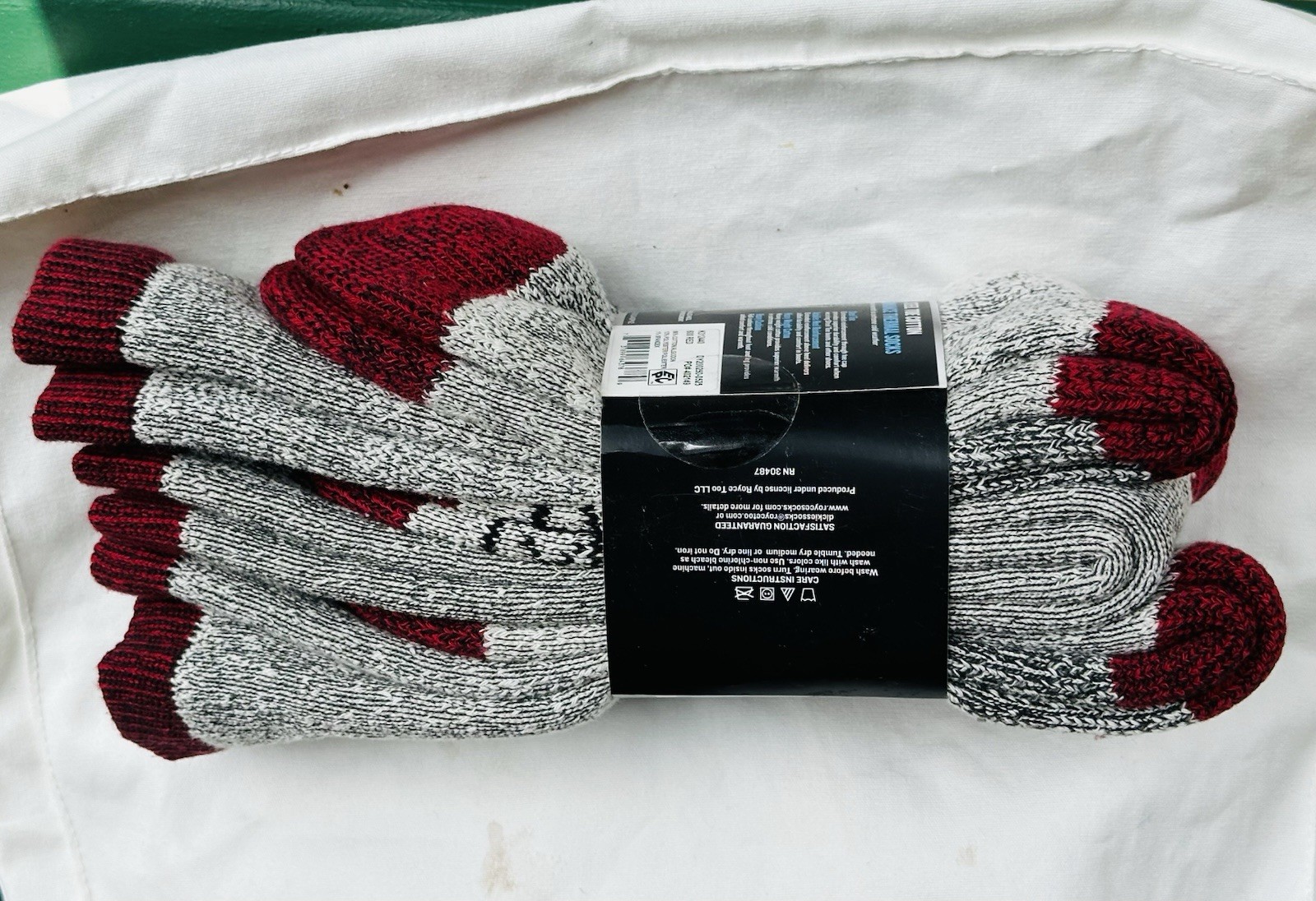6 Pair ~ DICKIES ~ Cotton Blend Heavyweight ~ Red / Grey ~ Thermal Socks ~6-12