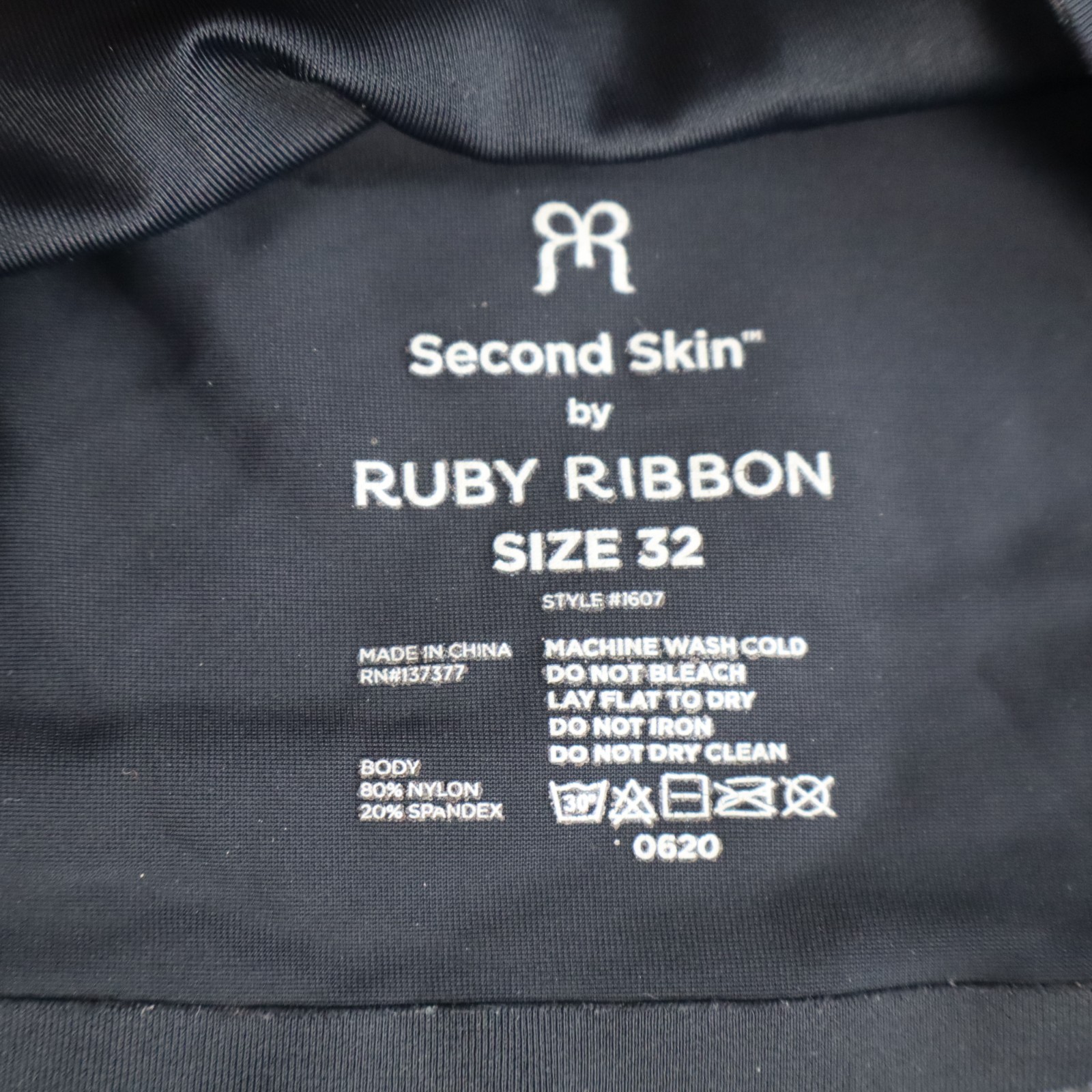 Ruby Ribbon Second Skin Demiette Black color Style 1607 Size 32 Demi NWOT