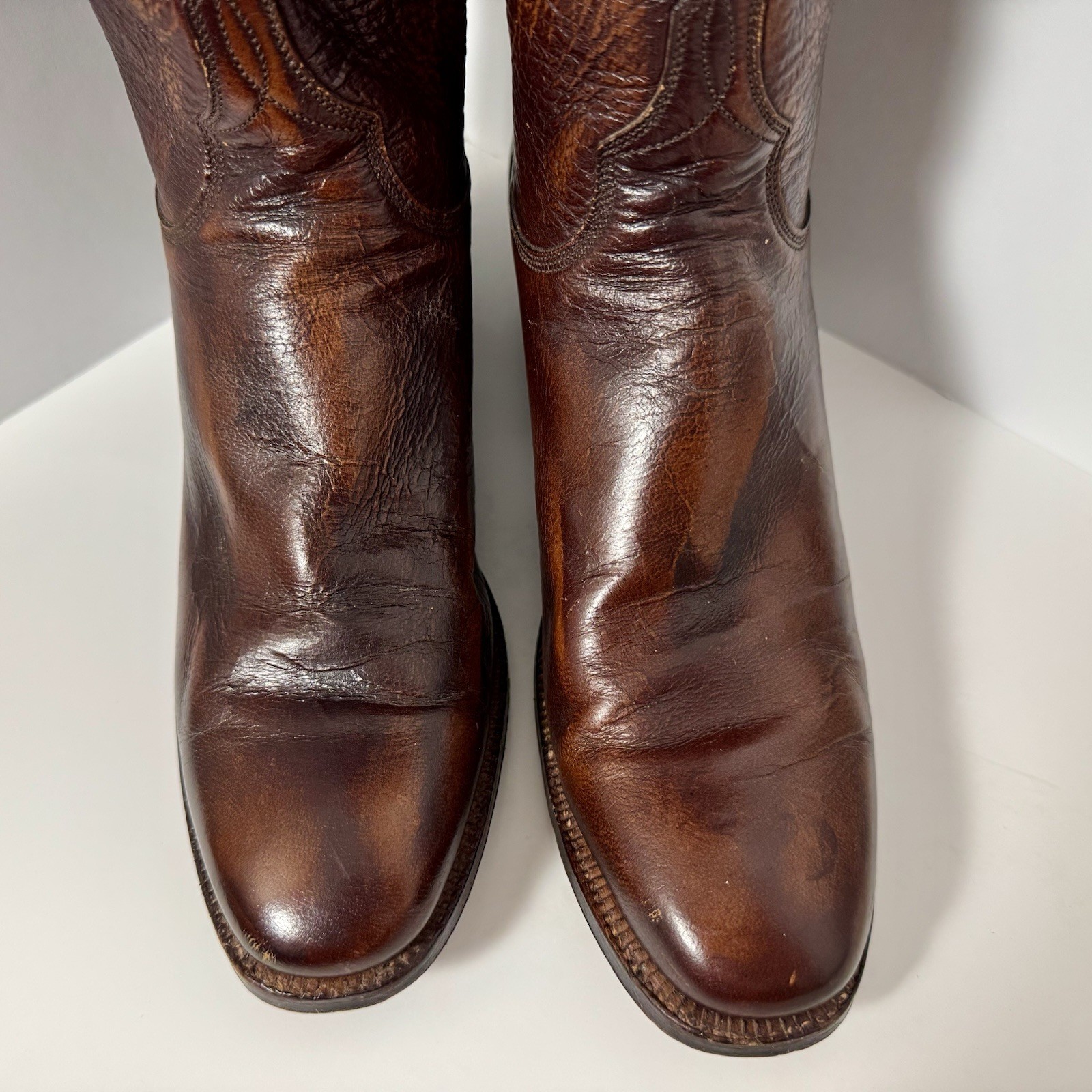 Lucchese 1883 Cutter Bill Cowgirl Boots 6.5A B/O Goat Leather Kennedy Pull On