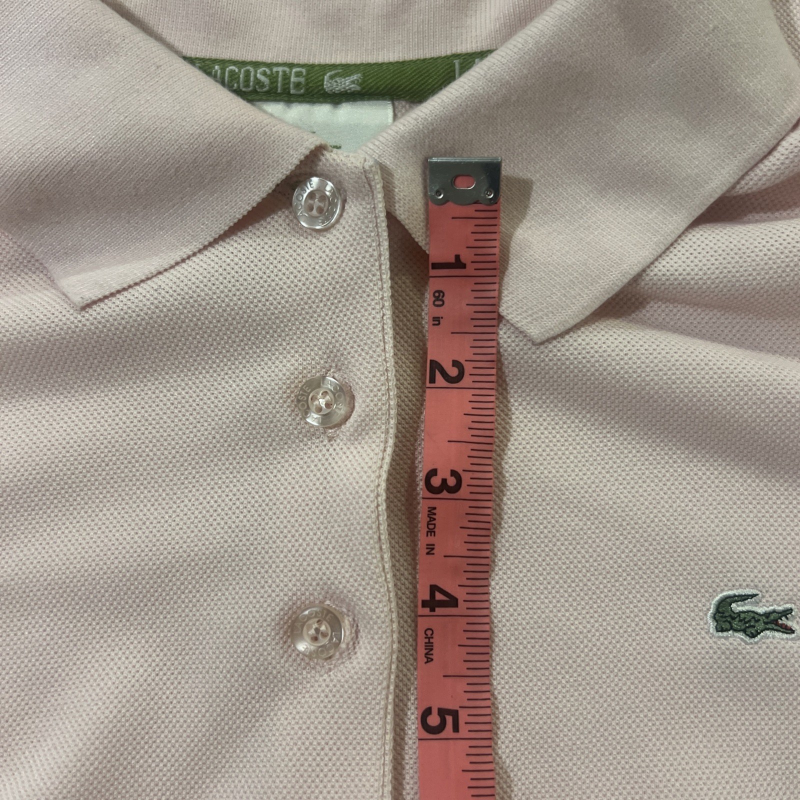 Lacoste Pique Polo Knit Dress Pale Pink 38 Preppy Old Money LACOSTE On Back!