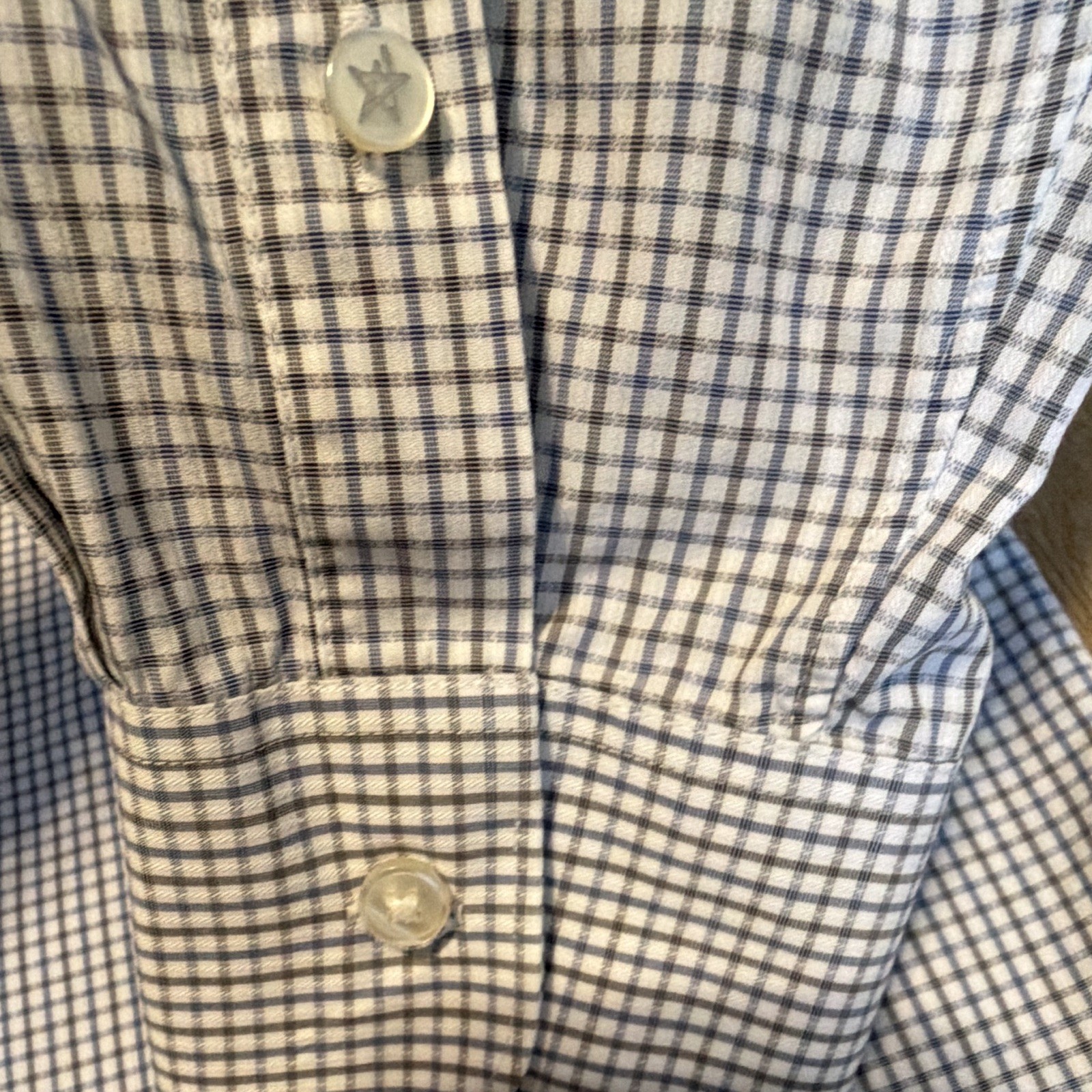 John Varvatos U.S.A. Men’s Trim Fit Blue/White Check Dress Shirt 17.5 32/33