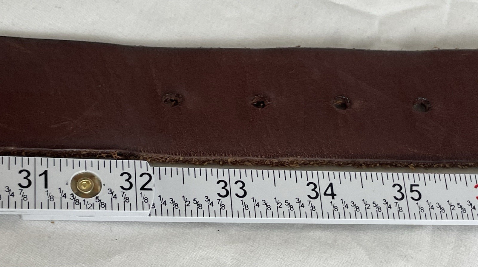 90s Gap Genuine Leather Belt Womens Sz M/34 Brown Brass Oval Buckle