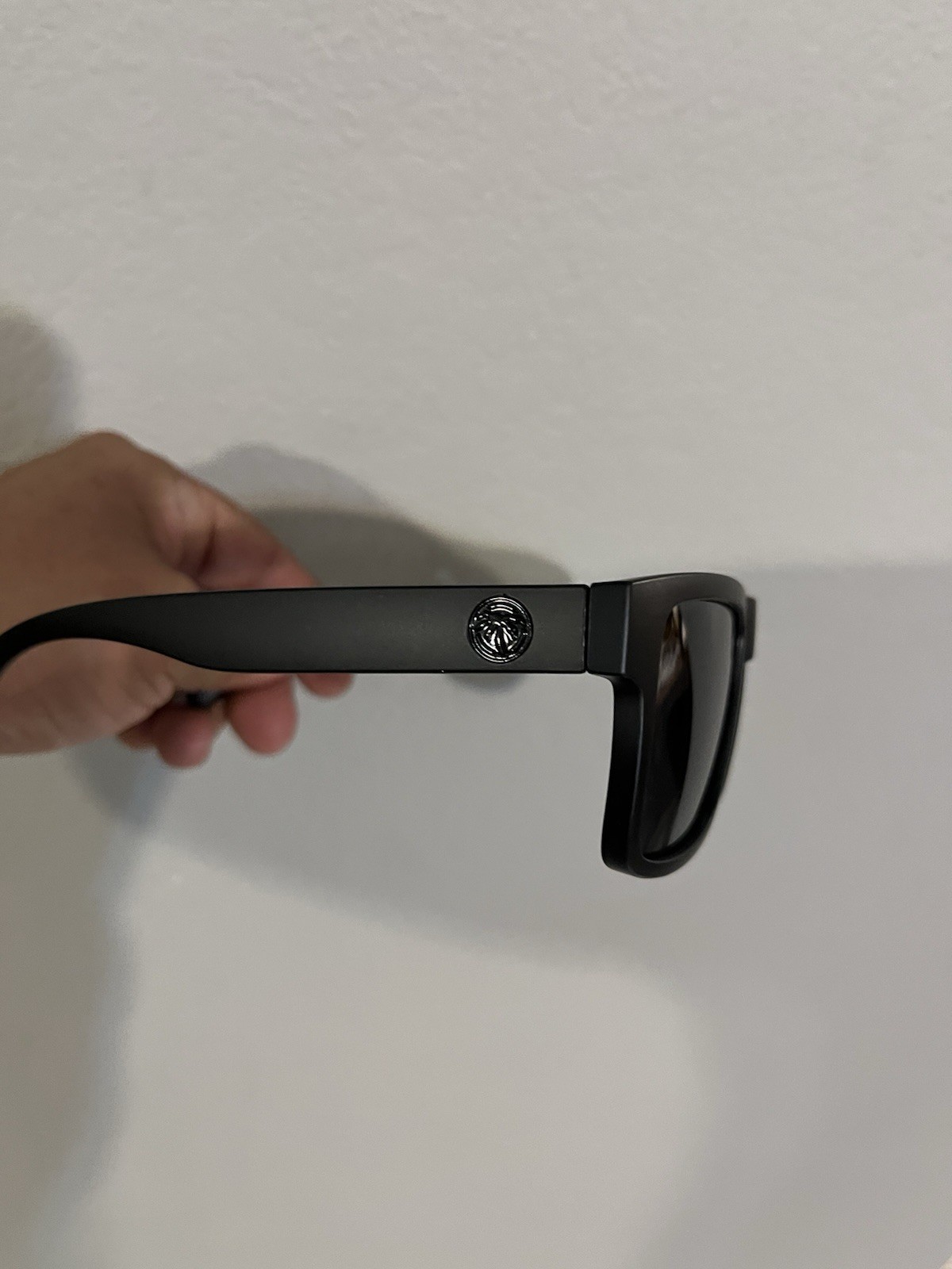 Men Square Sunglasses Black Plastic Frame Black Tinted Plastic Lenses UV400