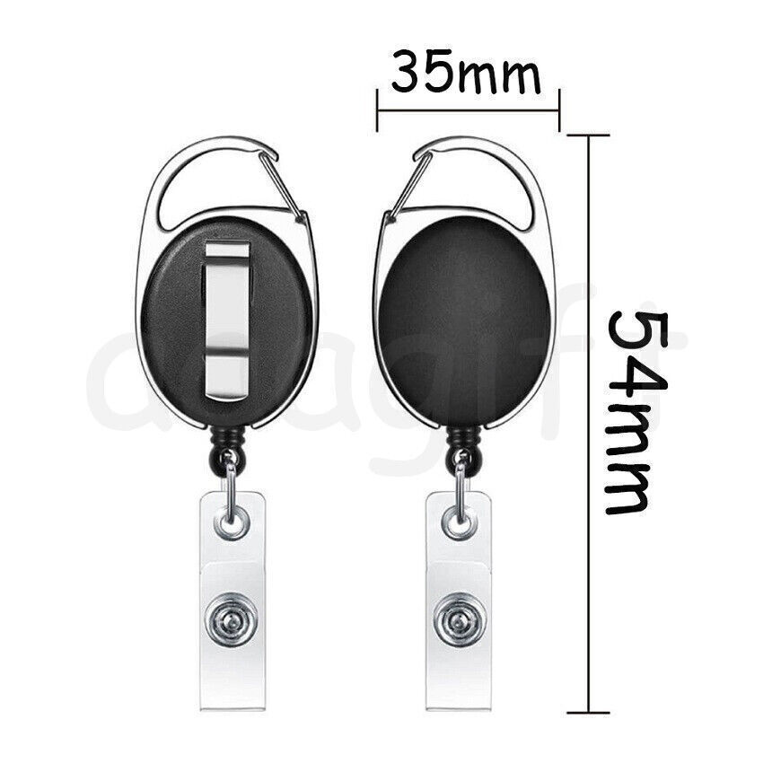 5/10 PCS Retractable Reel Clip ID Card Badge Holder Key Ring Carabiner US Stock