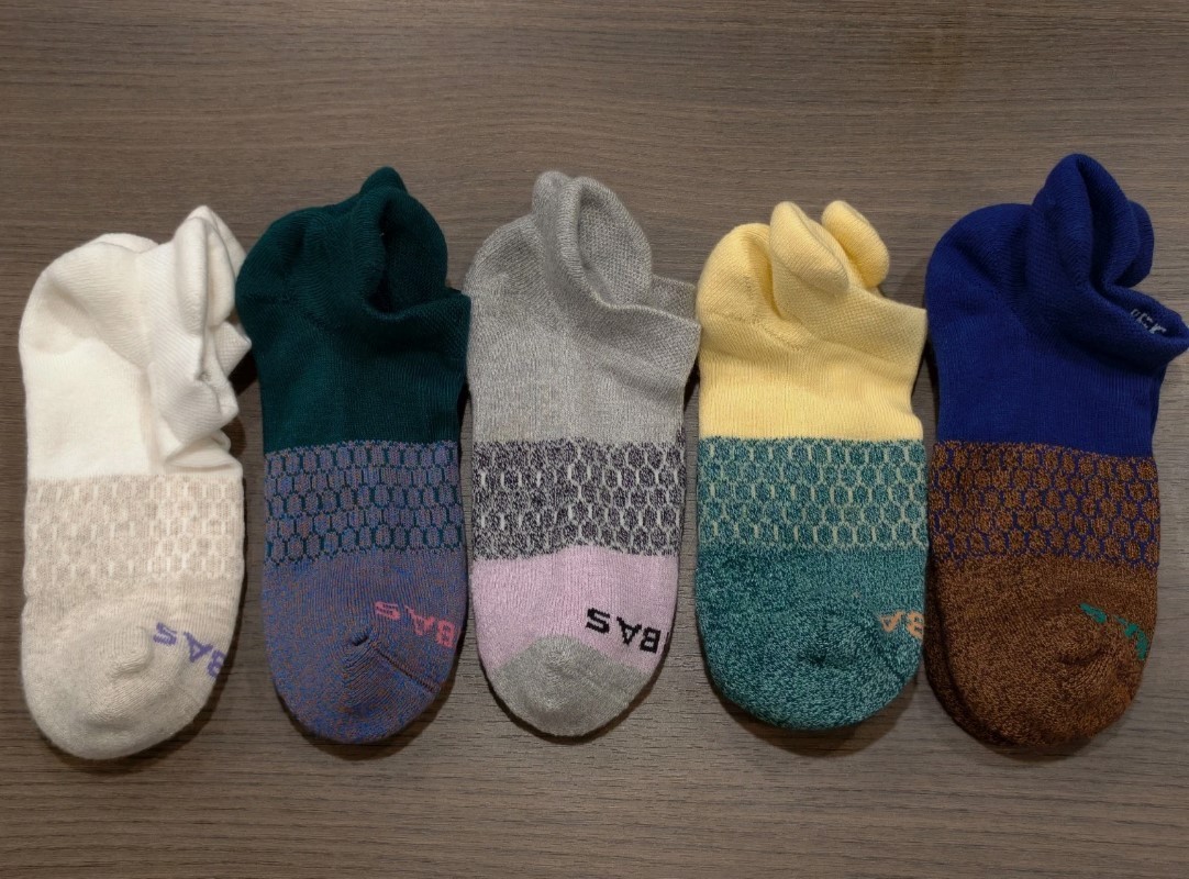 5 Pack Bombas Socks Honeycomb Solids Ankle Socks Women/Men/Kids