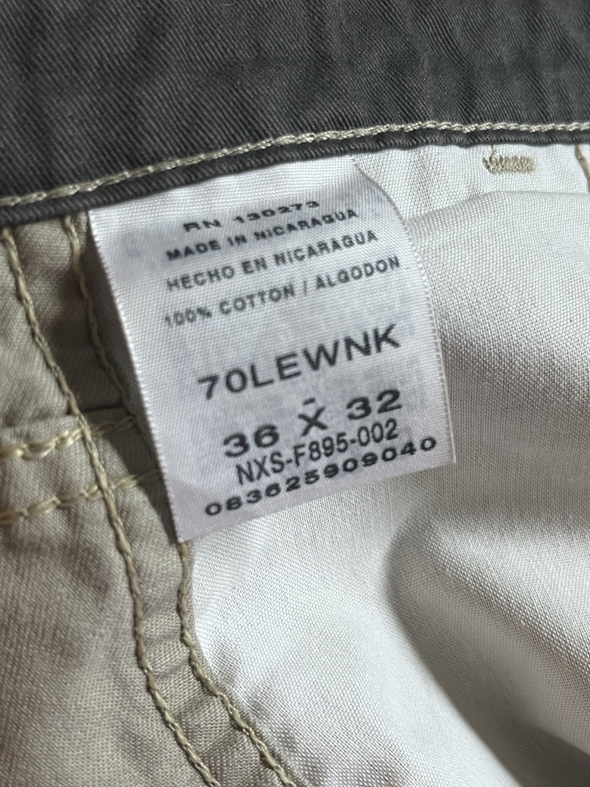 Wrangler Men’s EUC Legacy Cargo Twill Pants in Khaki Tan – 36 x 32