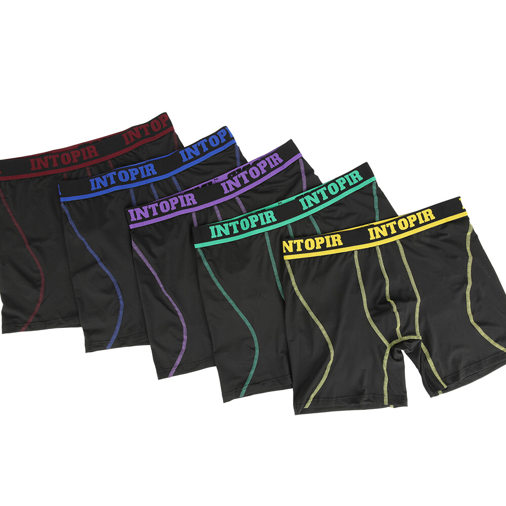 5PCS Anti-Chafing Mens Boxer Briefs Shorts Long Legs Underpants Trunks Underwear