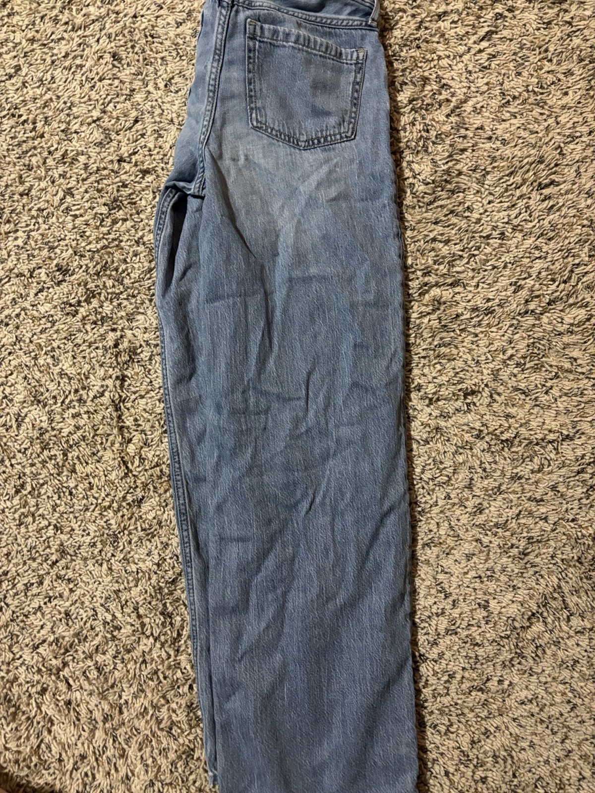 Abercrombie Kids Girls Blue Denim Wide-Leg Jeans 11/12 Embroidered Bow