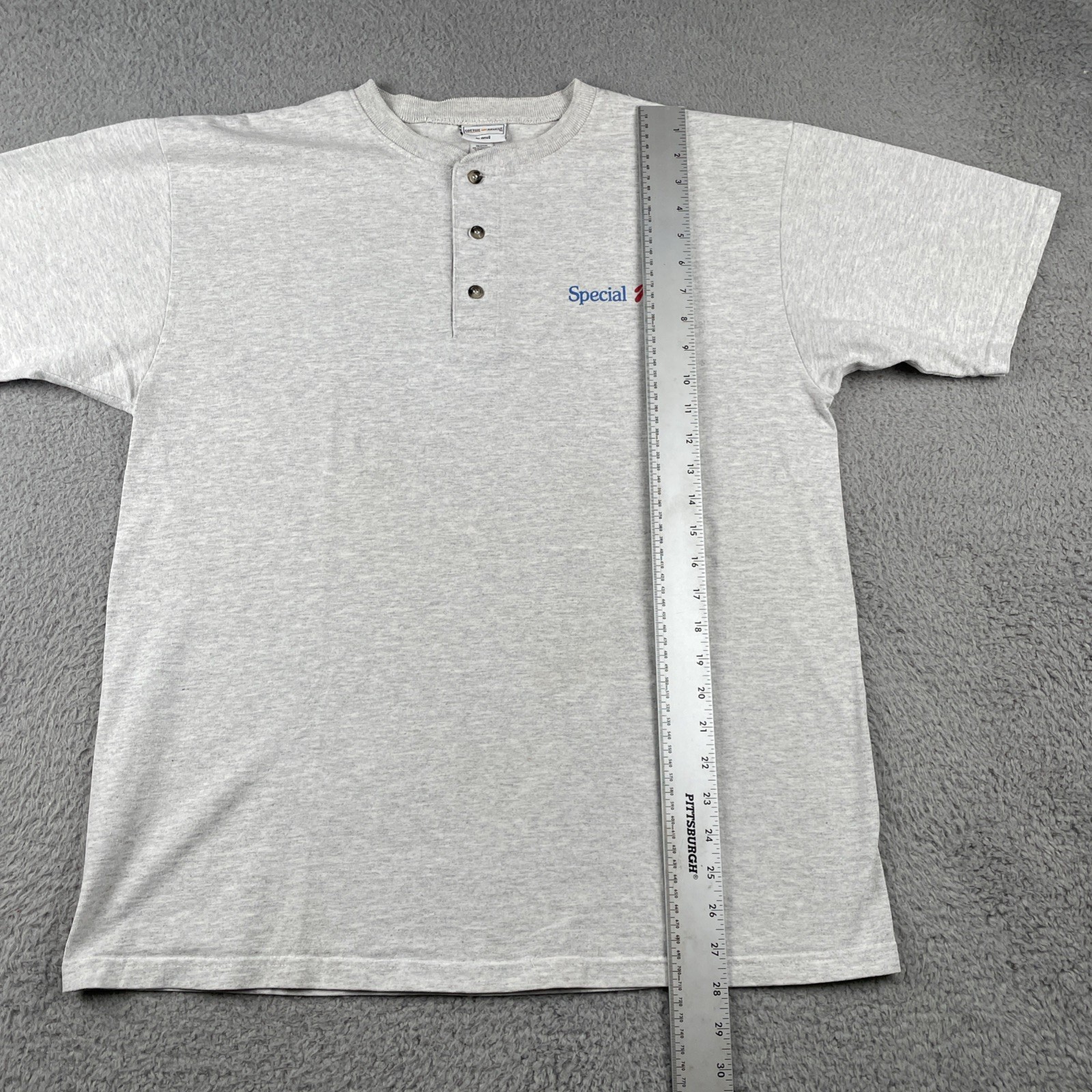 Vtg Anvil Adult Large Gray Henley Shirt BYC To Key West Sail Boat 90s Y2K Tee