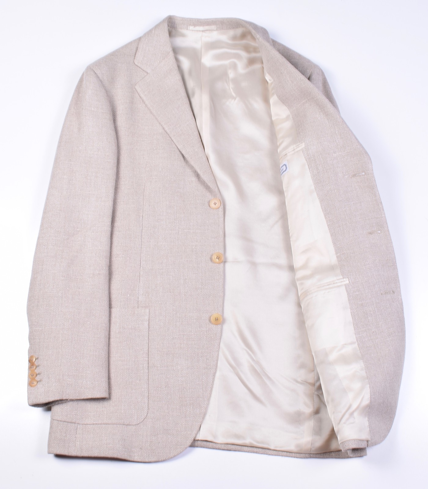 NWT Belvest Biege Pure Linen Fully Lined Three Button Sportcoat PERFECT 40 40R
