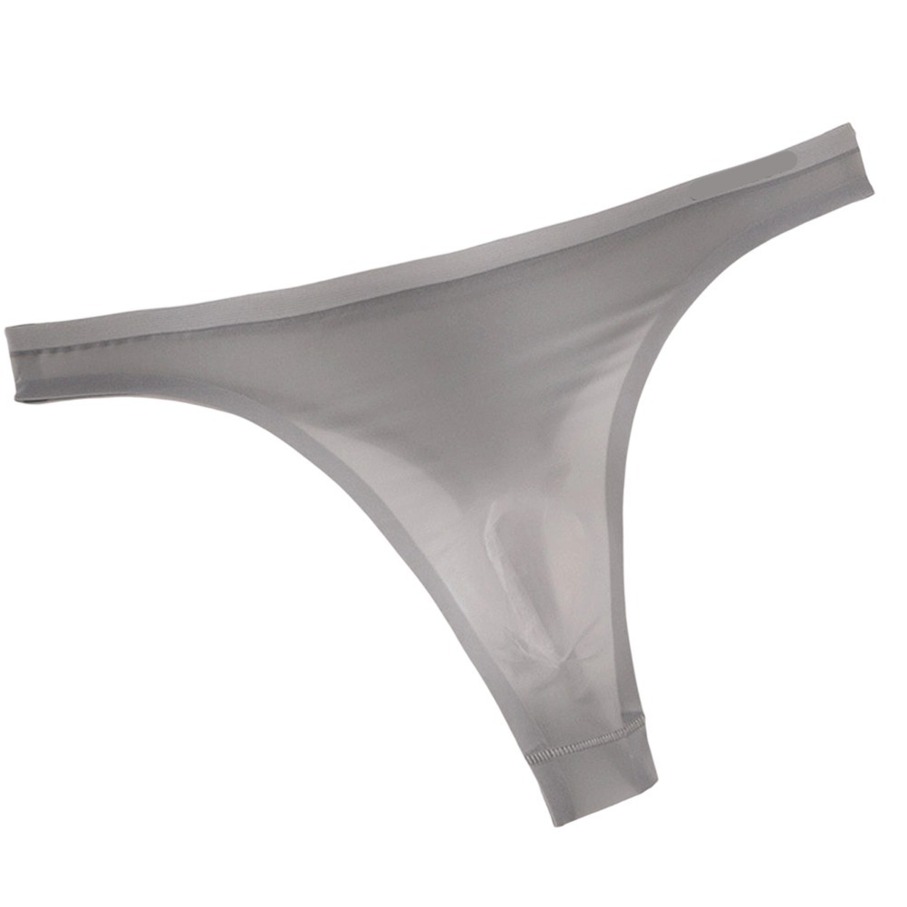 Men’s Seamless Ice Silk Thong with 3D Bulge Pouch T-Back and Lightweight Feel