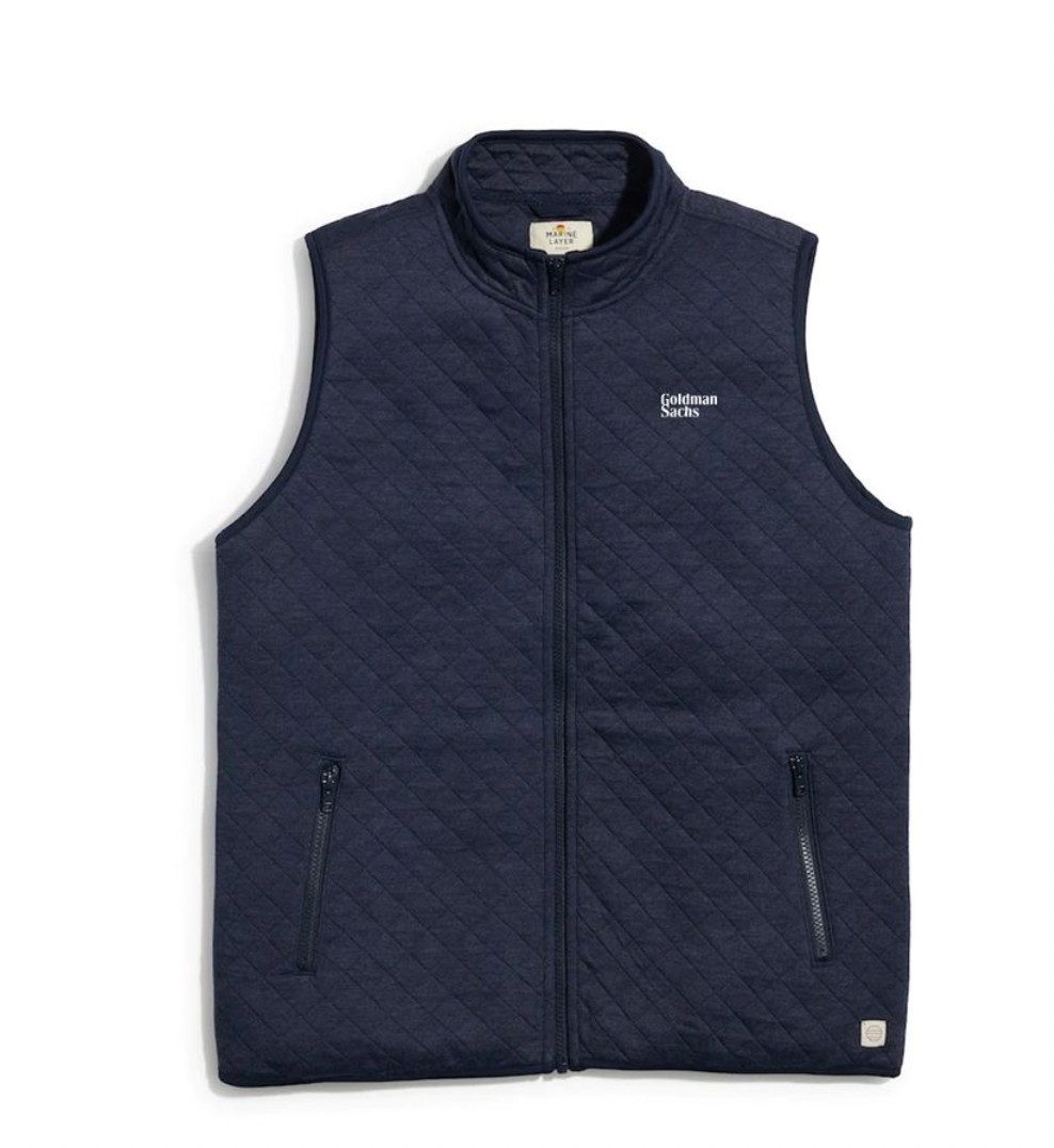 Marine Layer Goldman Sachs Corbet Vest Men’s XL Navy Diamond Quilted NWT $135