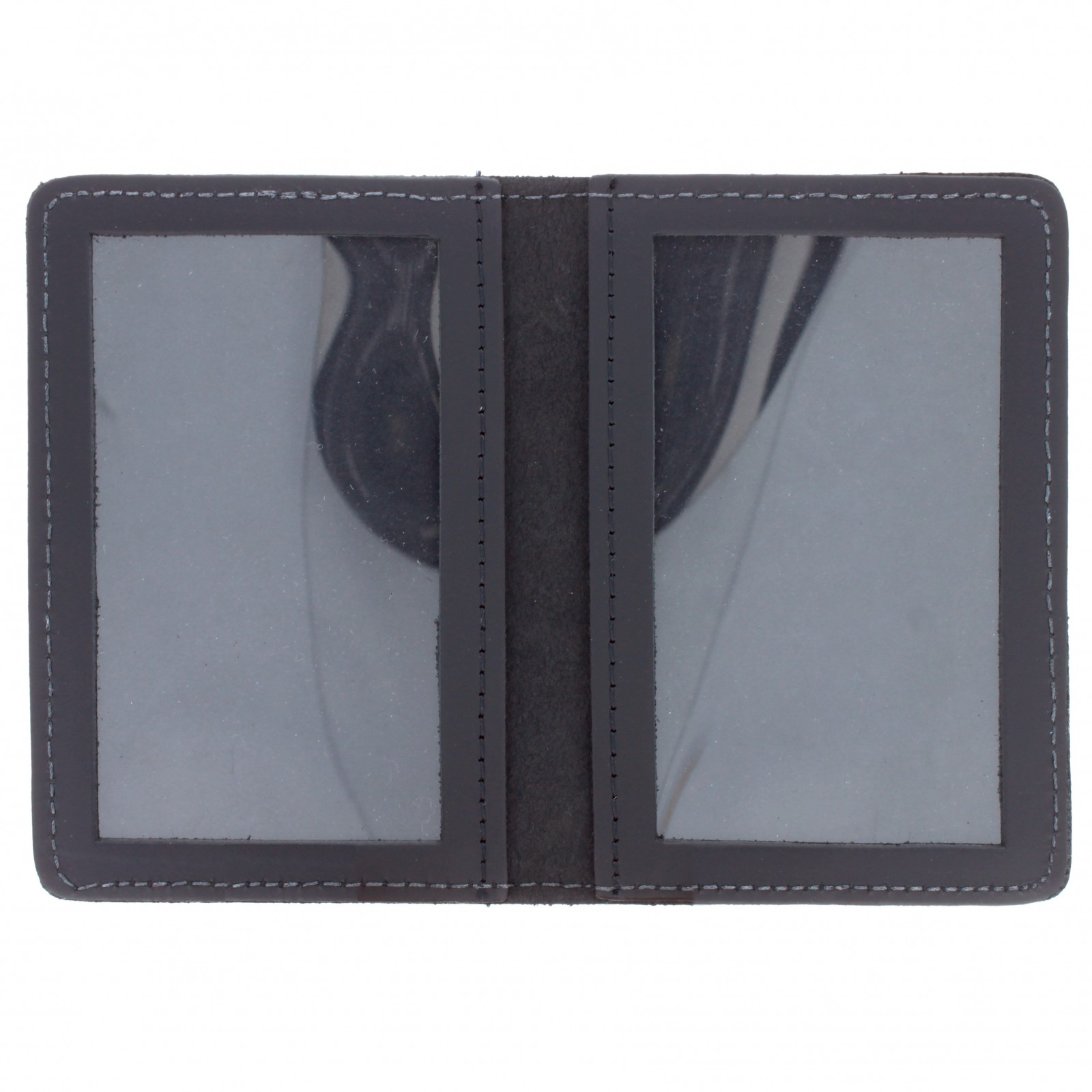 ASR Federal Heavy Duty Black Leather Double ID Holder – Fits 2 Standard IDs