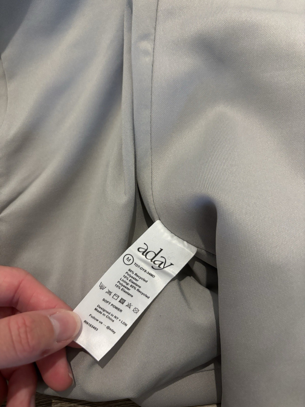 ADay Size Medium Oyster Gray Soft Power Blazer Career Capsule Stretch Prof