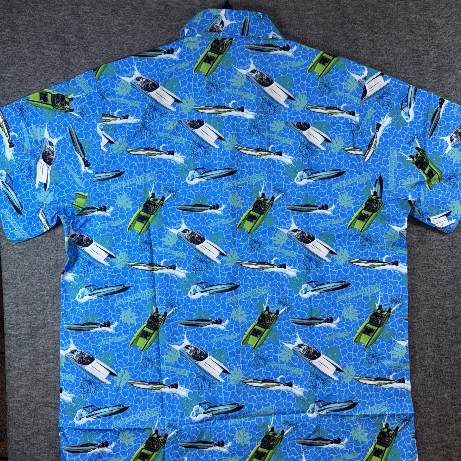 Dixxon X Eliminator Boats Men Party Shirt Short Sleeve Button Up Stretch XL NEW