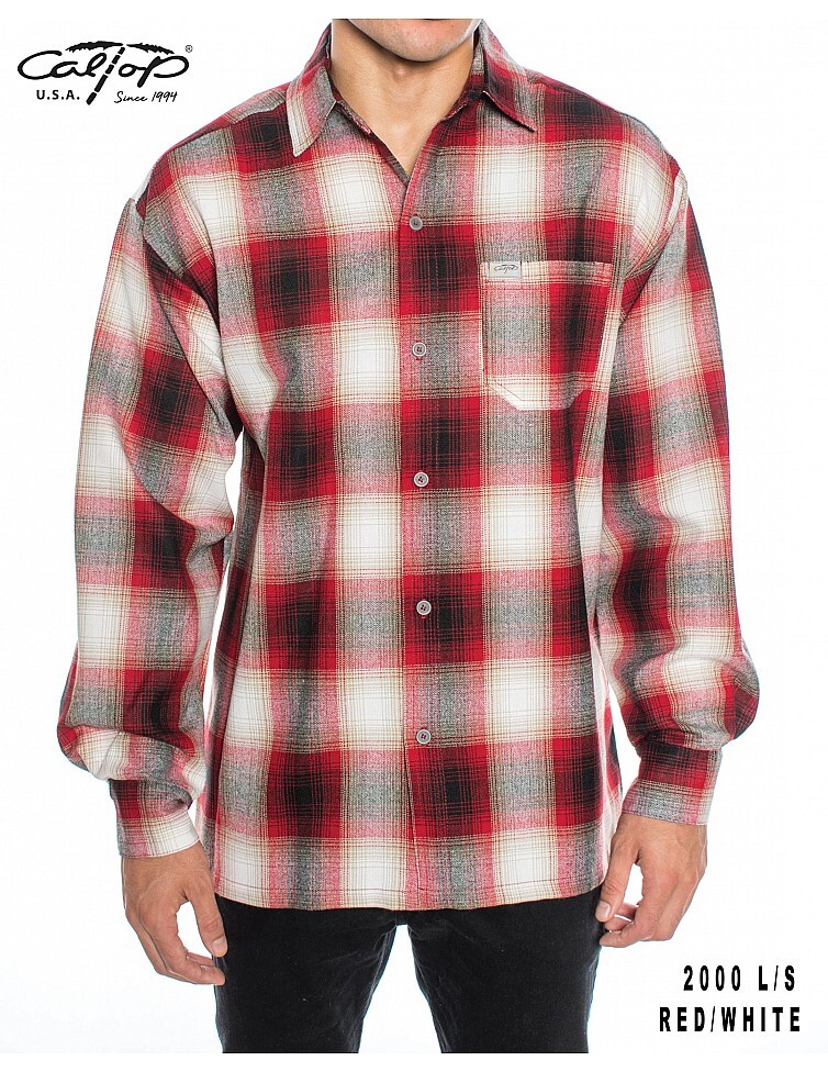 CALTOP OLD SCHOOL FLANNEL VETERANO LONGSLEEVE SHIRT PLAID SM-5X GANGSTER