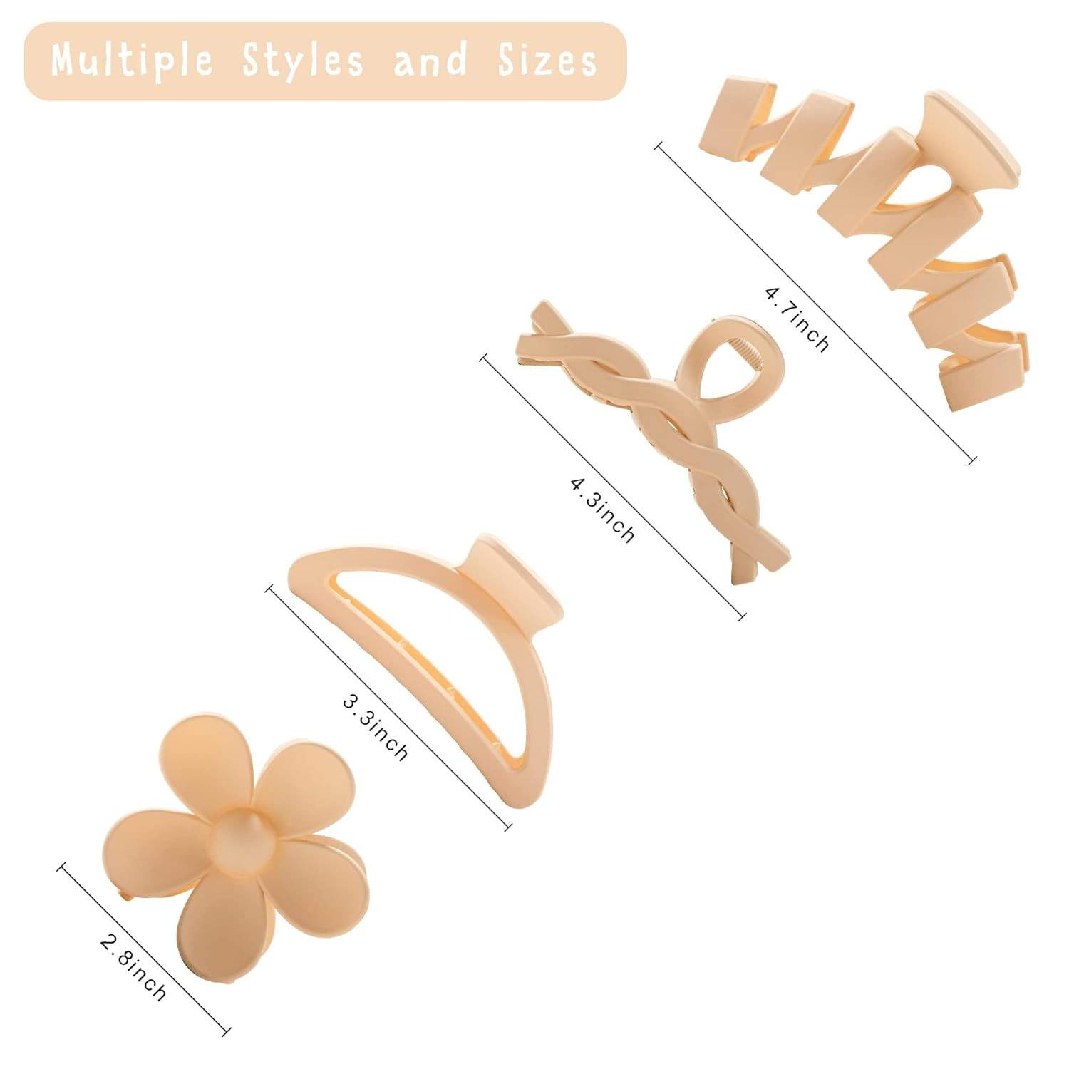 8PCS Hair Clips for Women, Flower Claw Clips for Thick Hair, Non-Slip Hair Acces