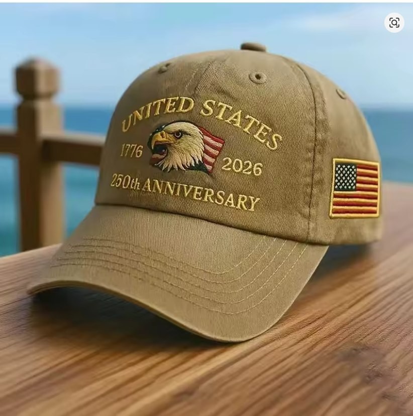 US 250th Anniversary Embroidered Eagle Sports Sun Hat American Flag Baseball Cap