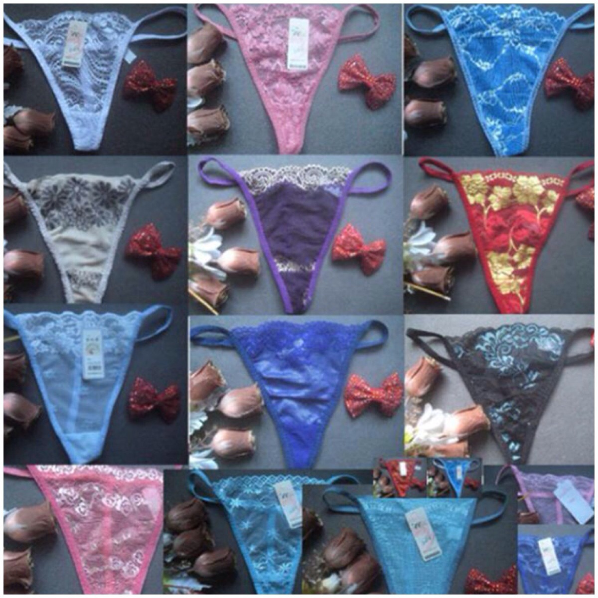 Lot of 10 Panties Thongs G-String T Back Sexy Stripper Exotic Secret Valentines