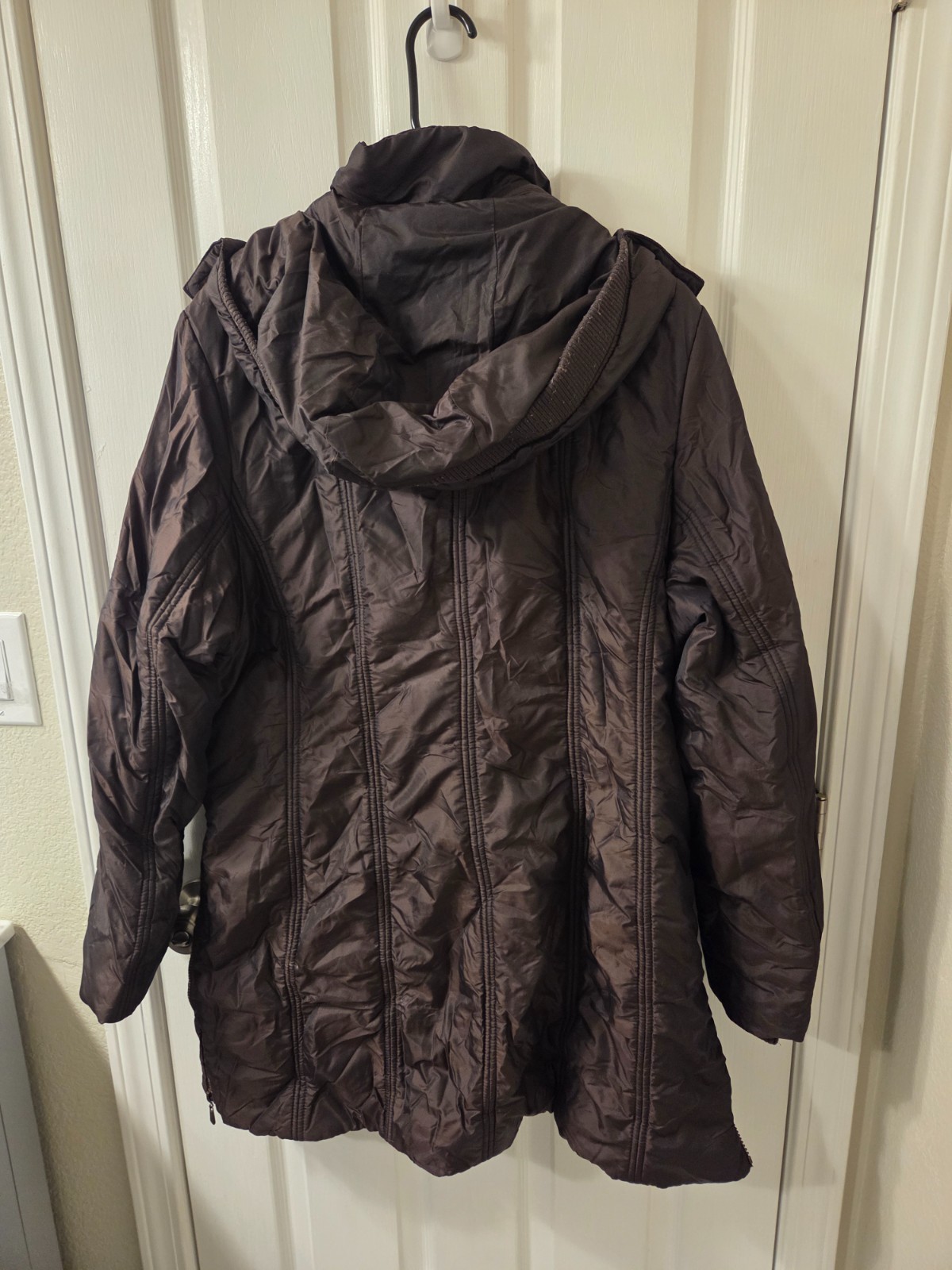 a.n.a A New Approach Brown Quilted Long Puffer Coat Jacket Women’s XL #S68