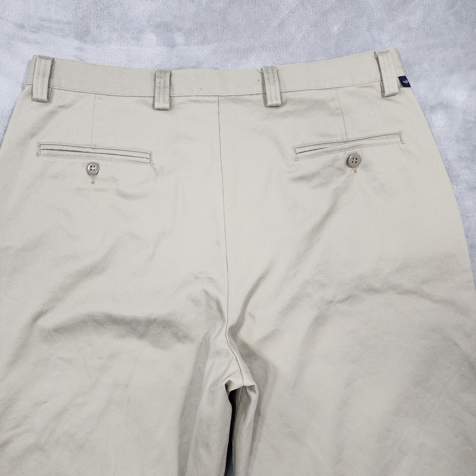 Dockers Pants Mens 36×34 Beige Regular Fit Flat Front Chino Straight Khakis
