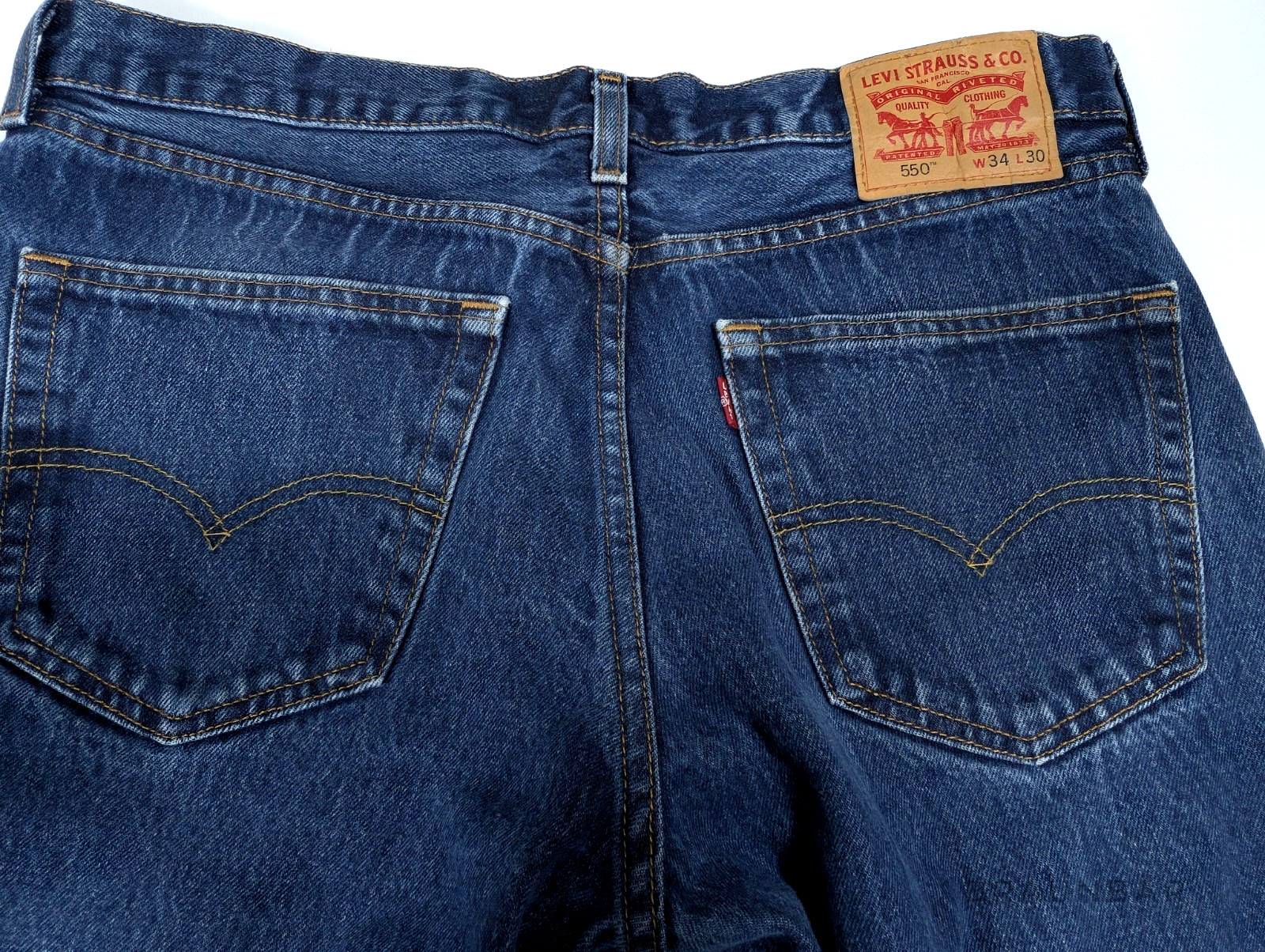 Levis`s 550 Relaxed Fit Jeans Men`s 34×28.5, Blue Denim 100% Cotton